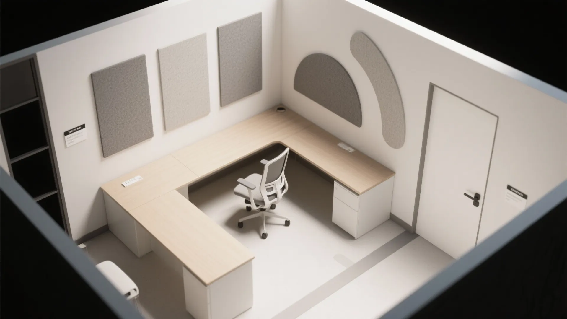 Corner Desk with Acoustic Panels