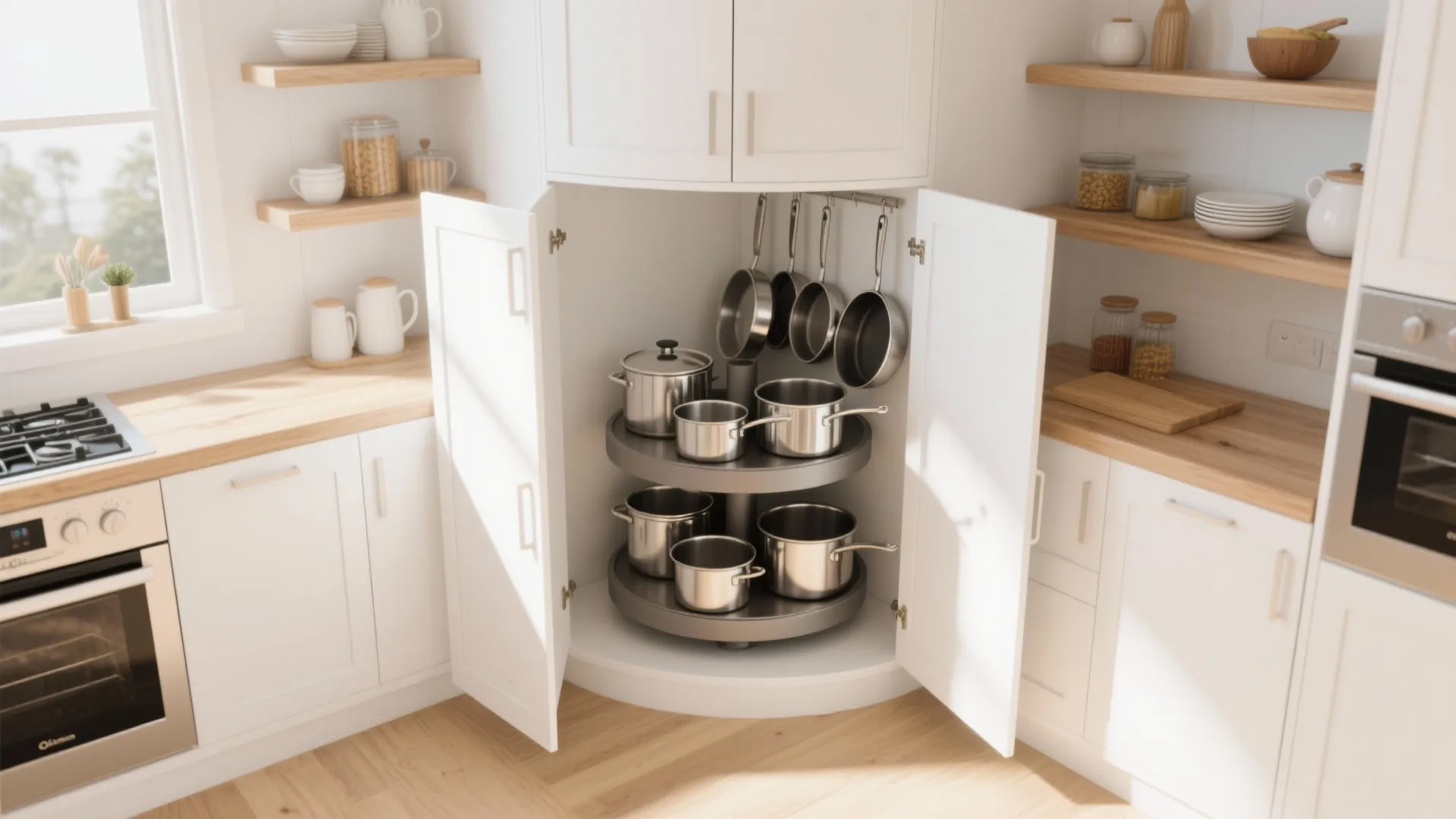 10. Corner Lazy Susan Shelves
