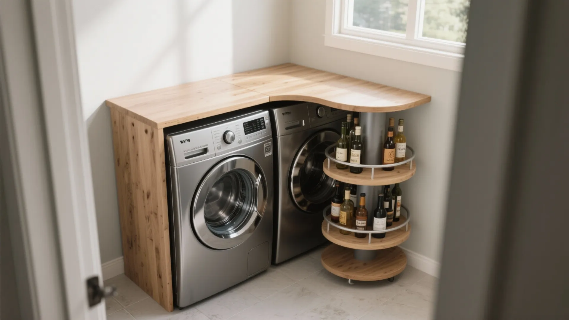 Corner Stack with Lazy Susan or Rotating Shelves