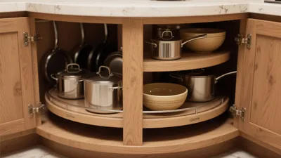 Smart Corner Kitchen Storage with Rotating Shelves