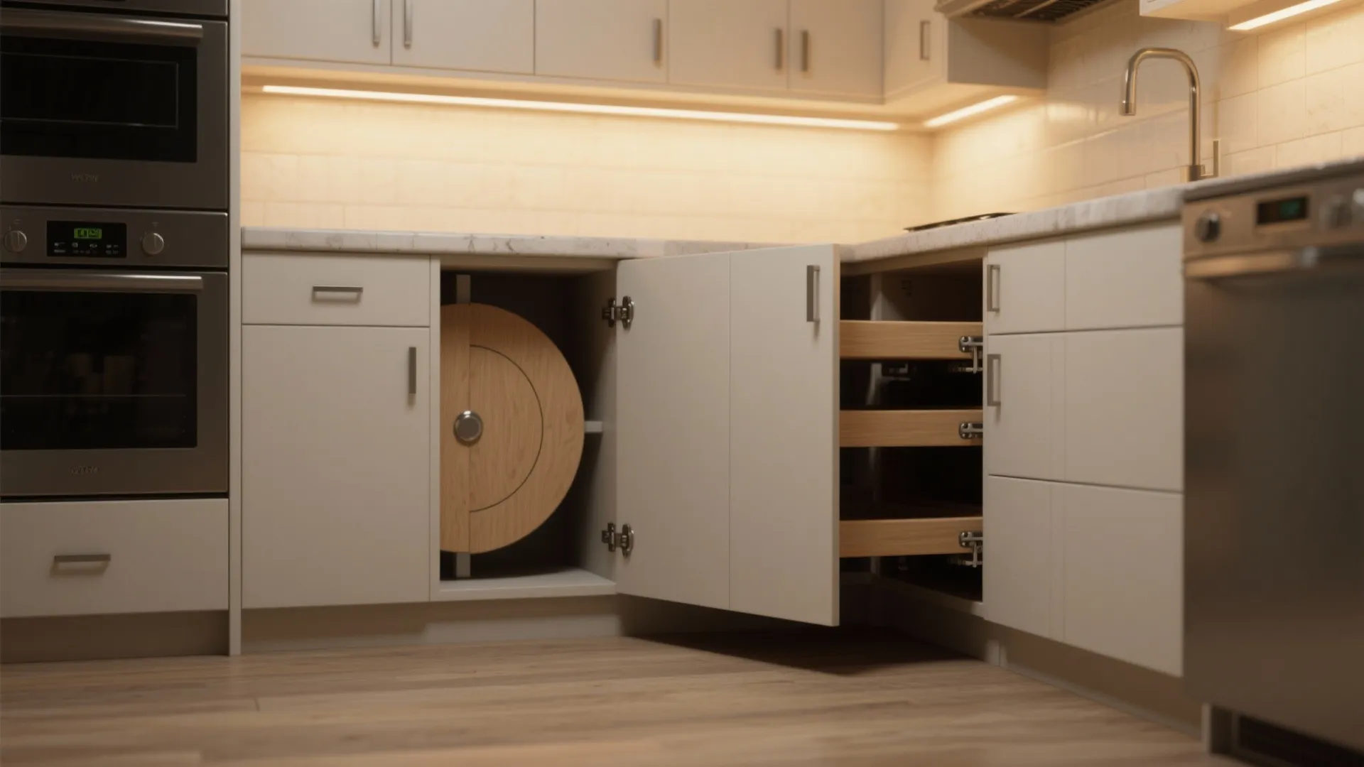 3. Corner Lazy Susan with Disappearing Faces