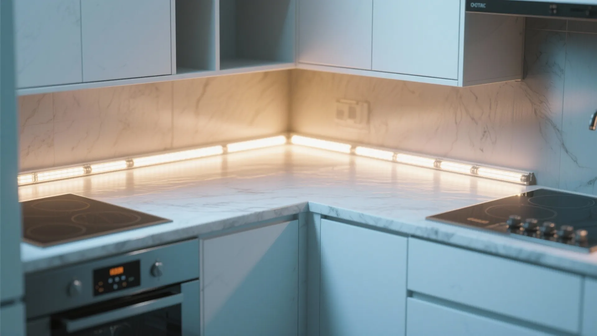 9. Under-Cabinet Corner Lighting