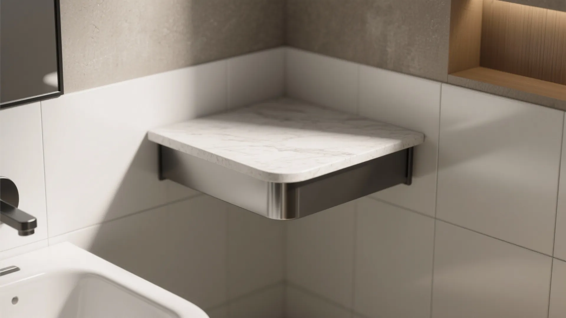 Floating Corner Ledge as a Mini Table