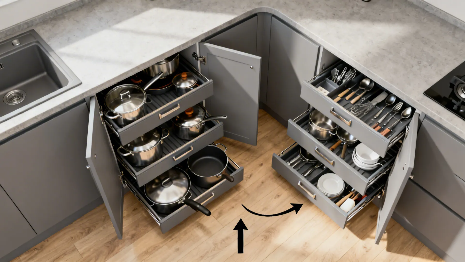 Idea 2: Corner Intelligence—Diagonals, LeMans, and Drawer Stacks