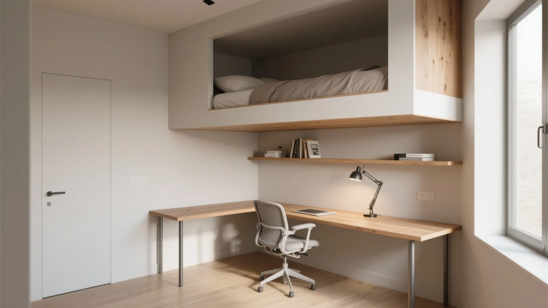 2. Corner loft with integrated desk
