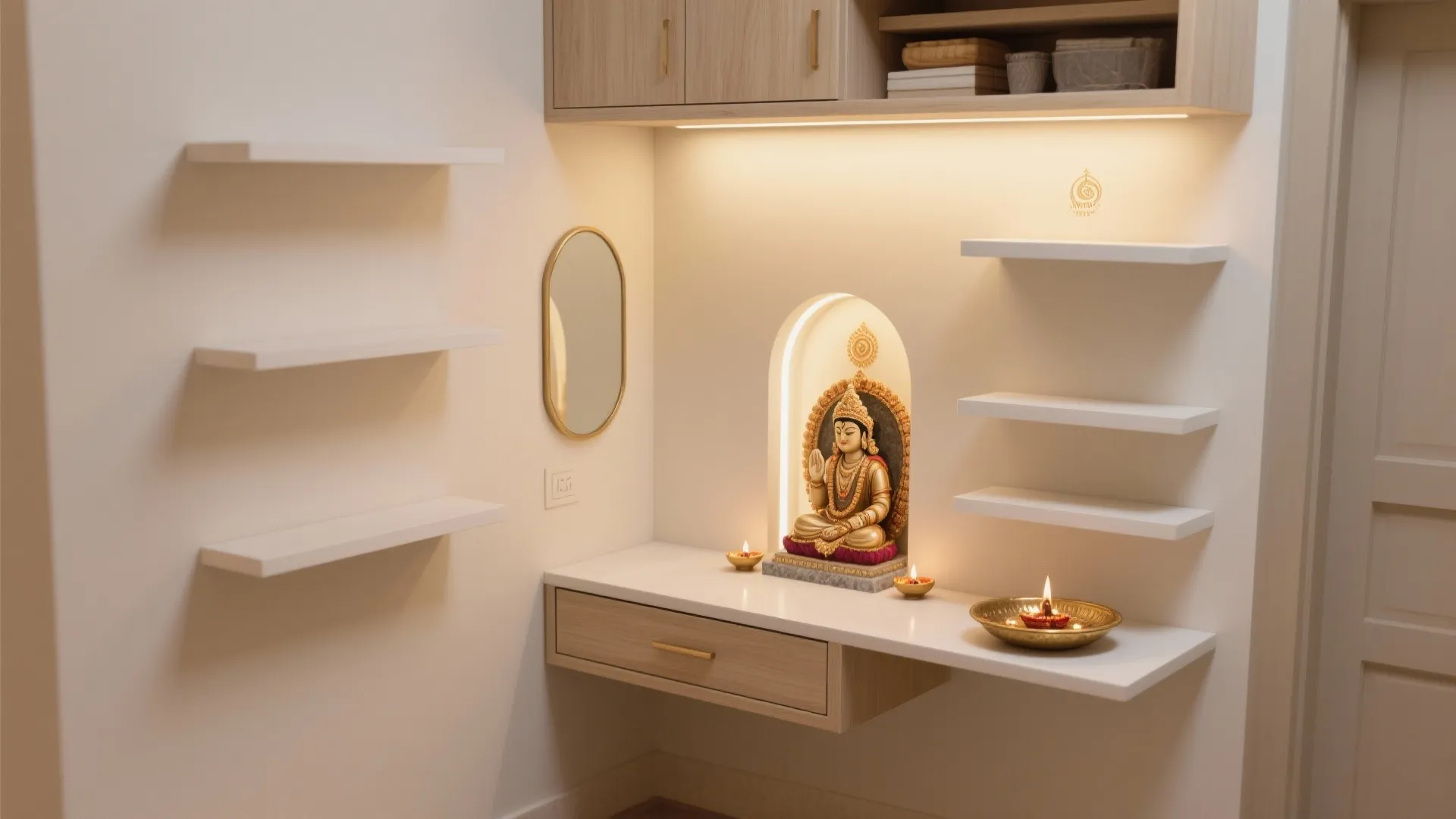 Corner Niche + Overhead Loft for Micro Spaces