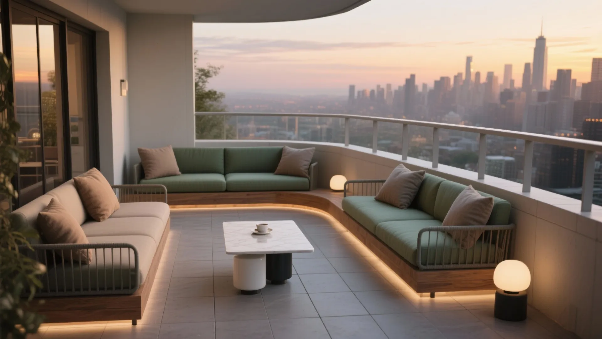 Wrap-Around Corner Balcony as a Second Living Room