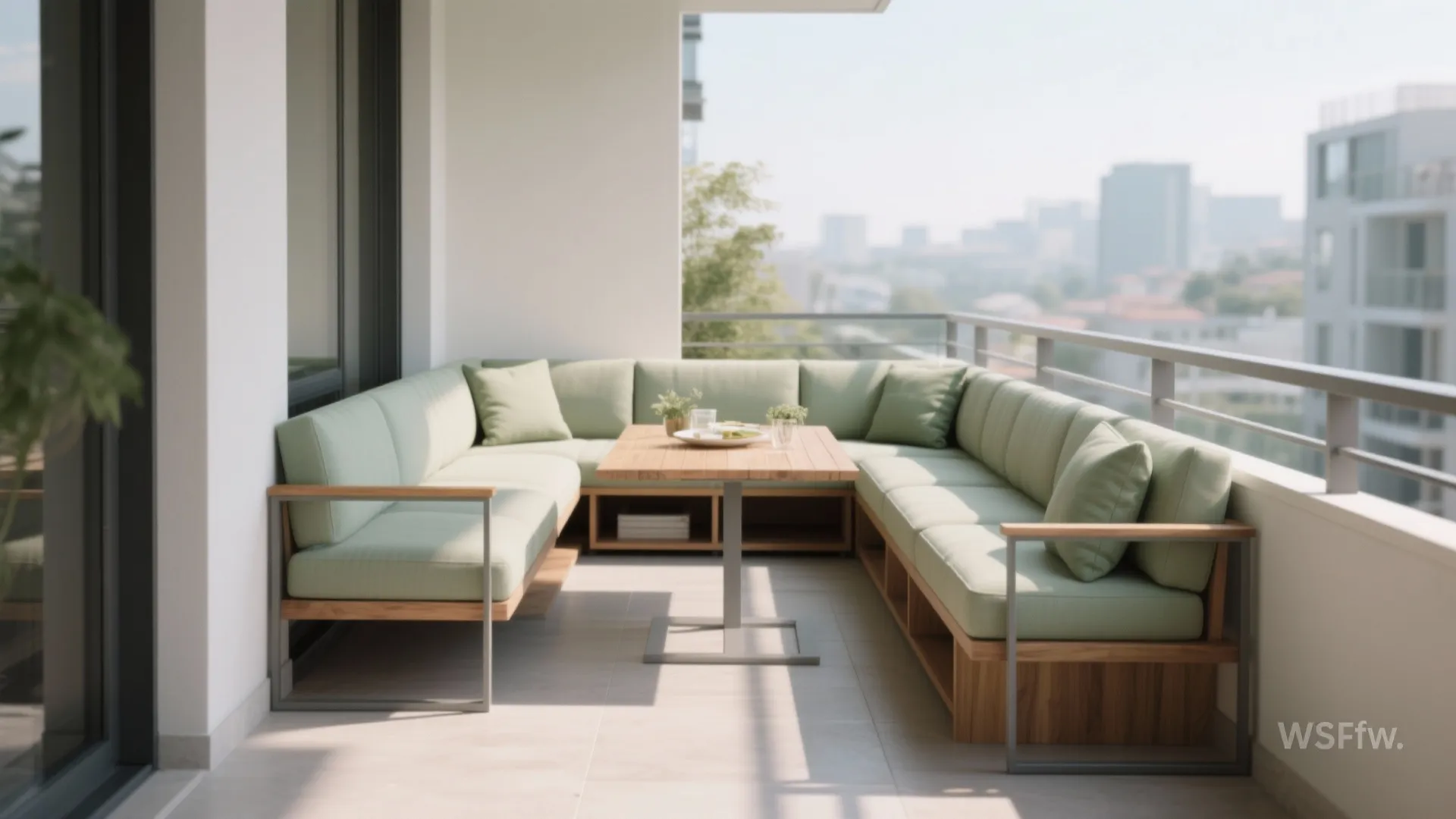 L-Shaped Corner Lounge for More Usable Surface