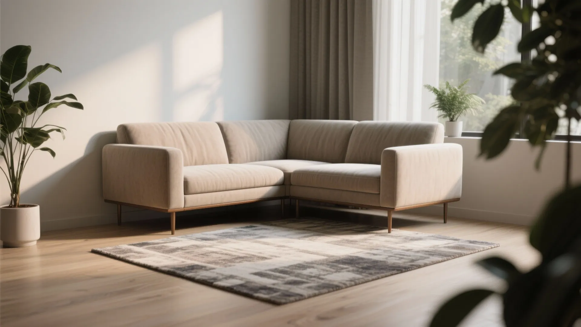 5. Corner loveseats and floating placement