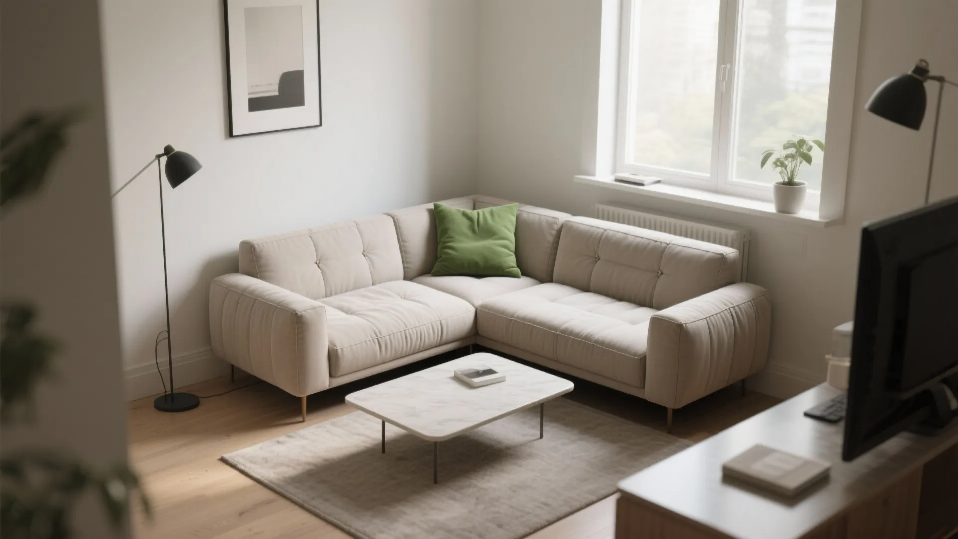 5. Corner loveseats and compact sectionals — use corners smartly