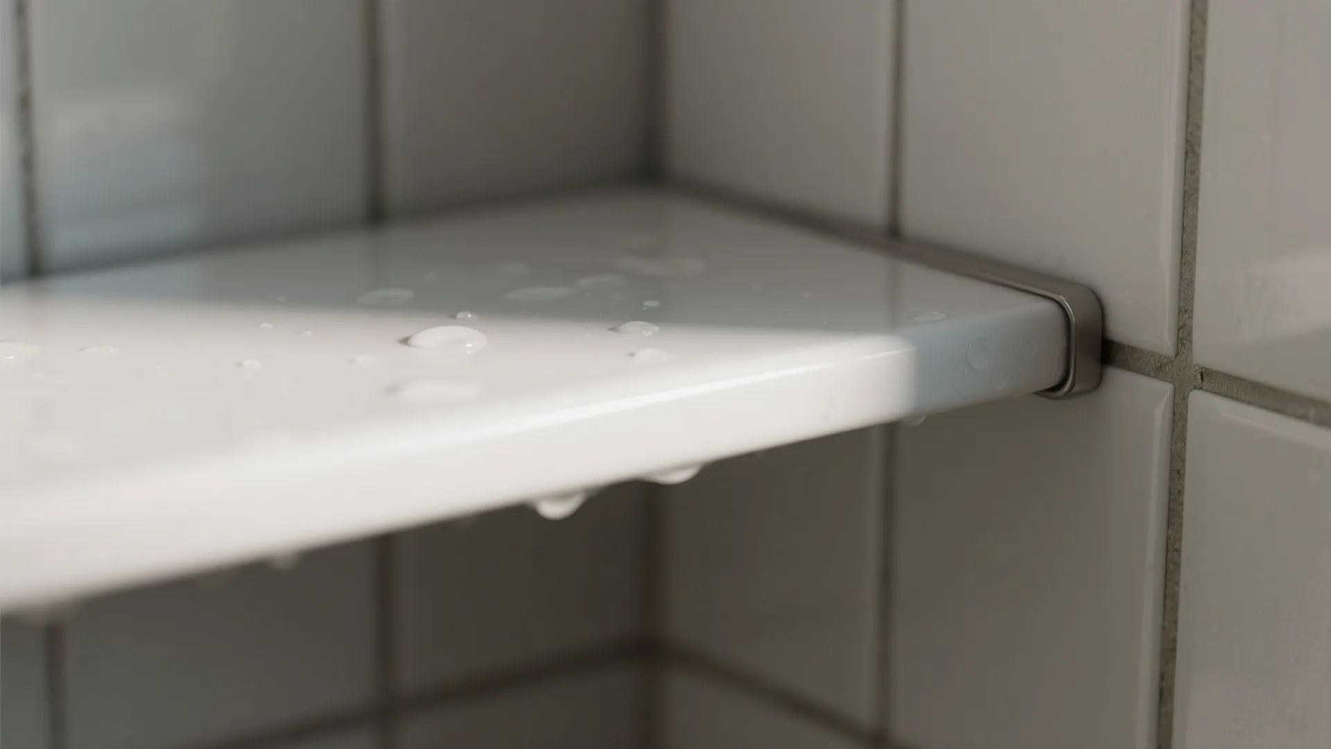 Corner Tile Shelf for Tight Showers