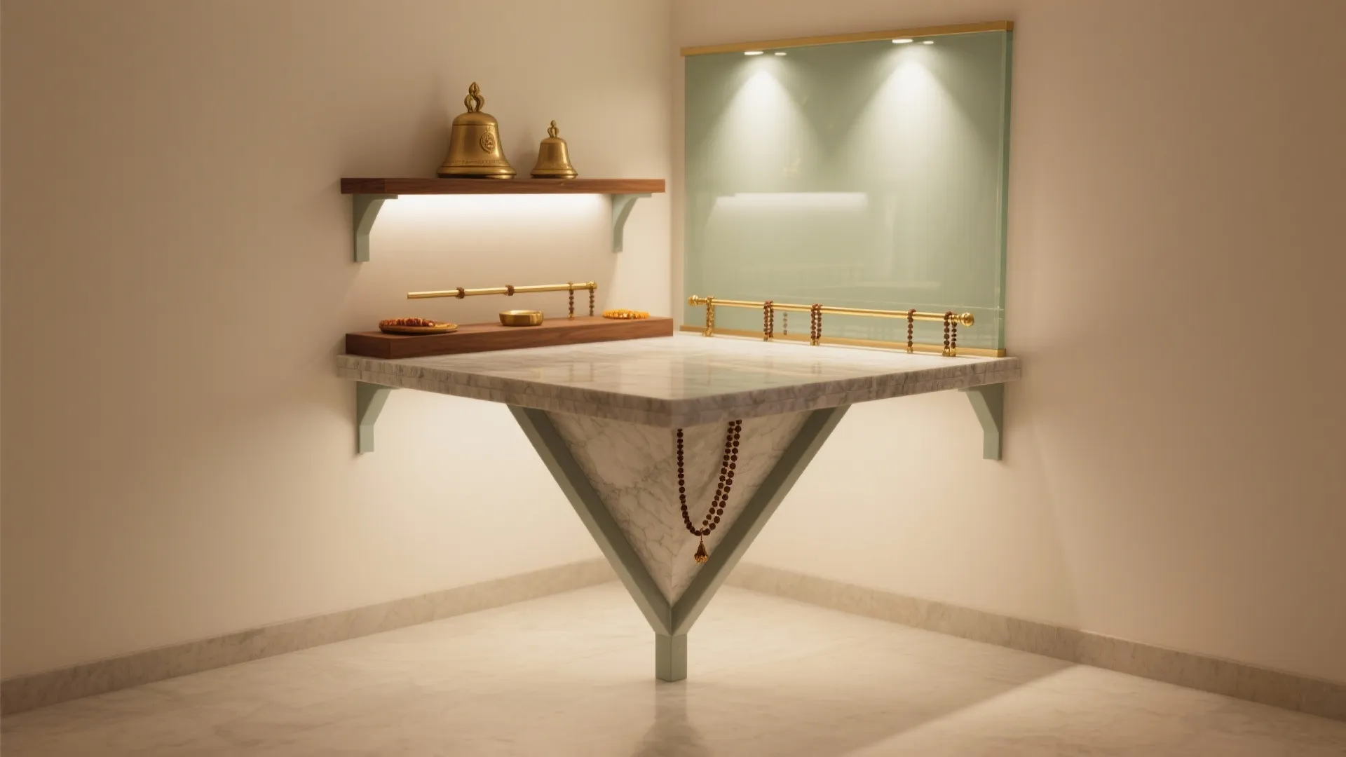 Corner Mandir That Floats