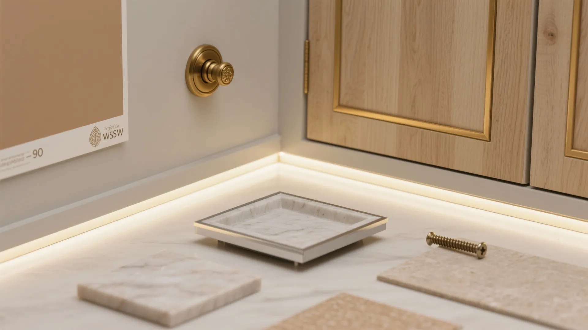 Corner Pooja Cupboard With Turned Plinth and Brass Accents