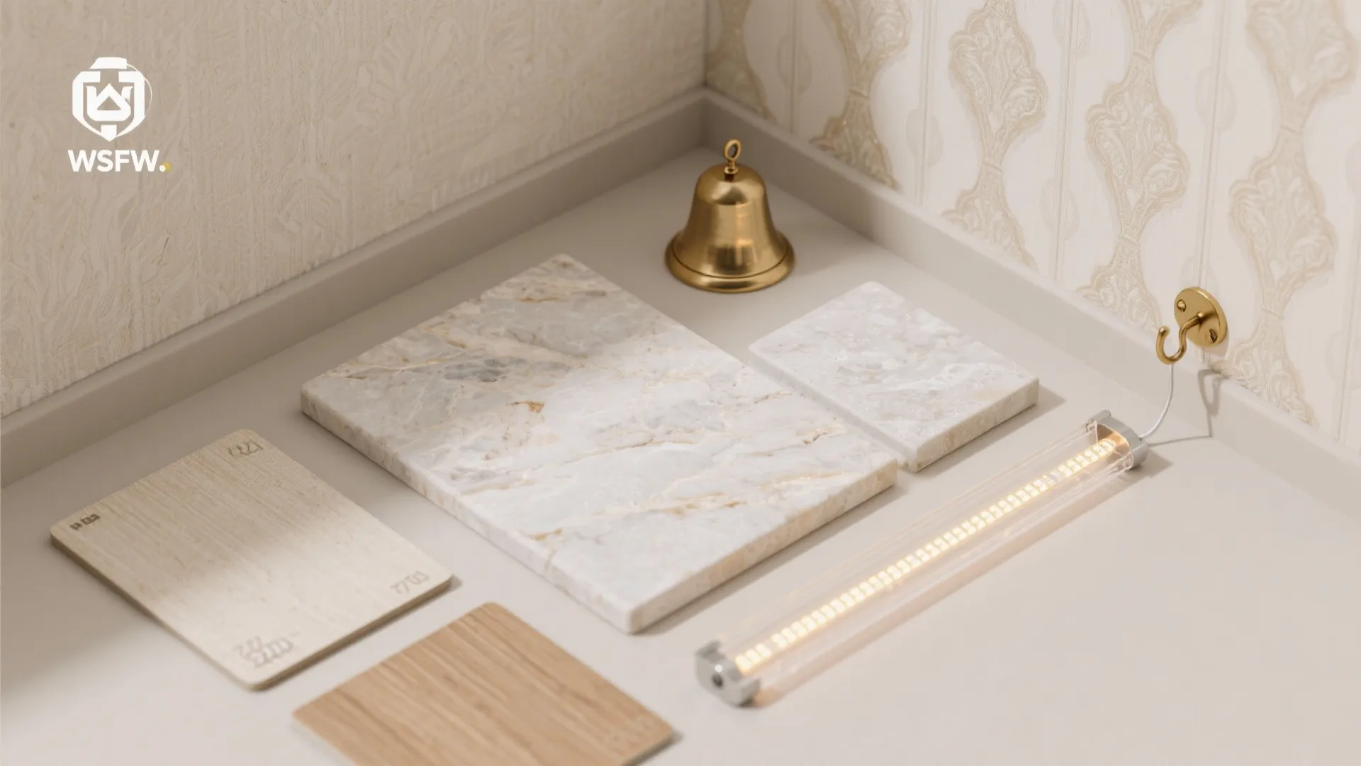 Corner pooja stand with floating side shelves