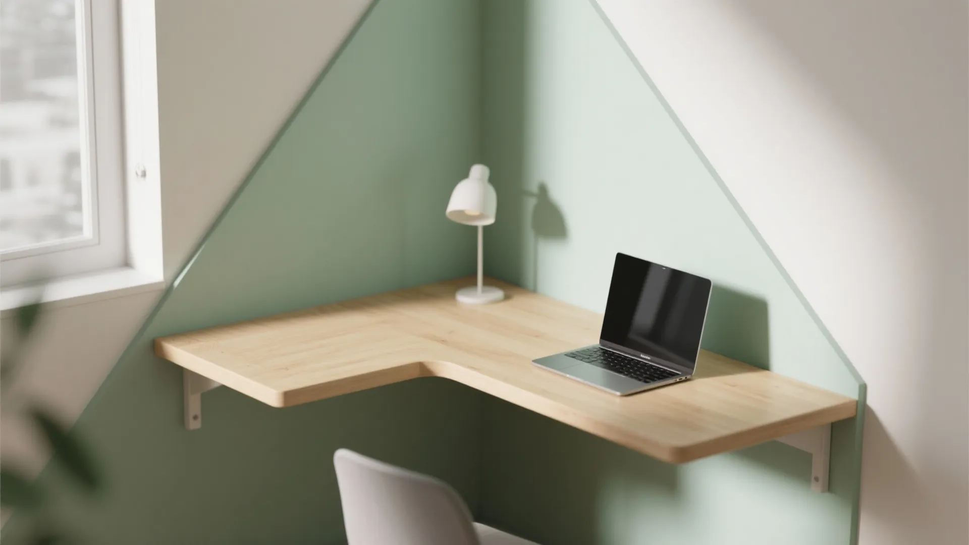 3. Corner mini desk that maximizes odd angles