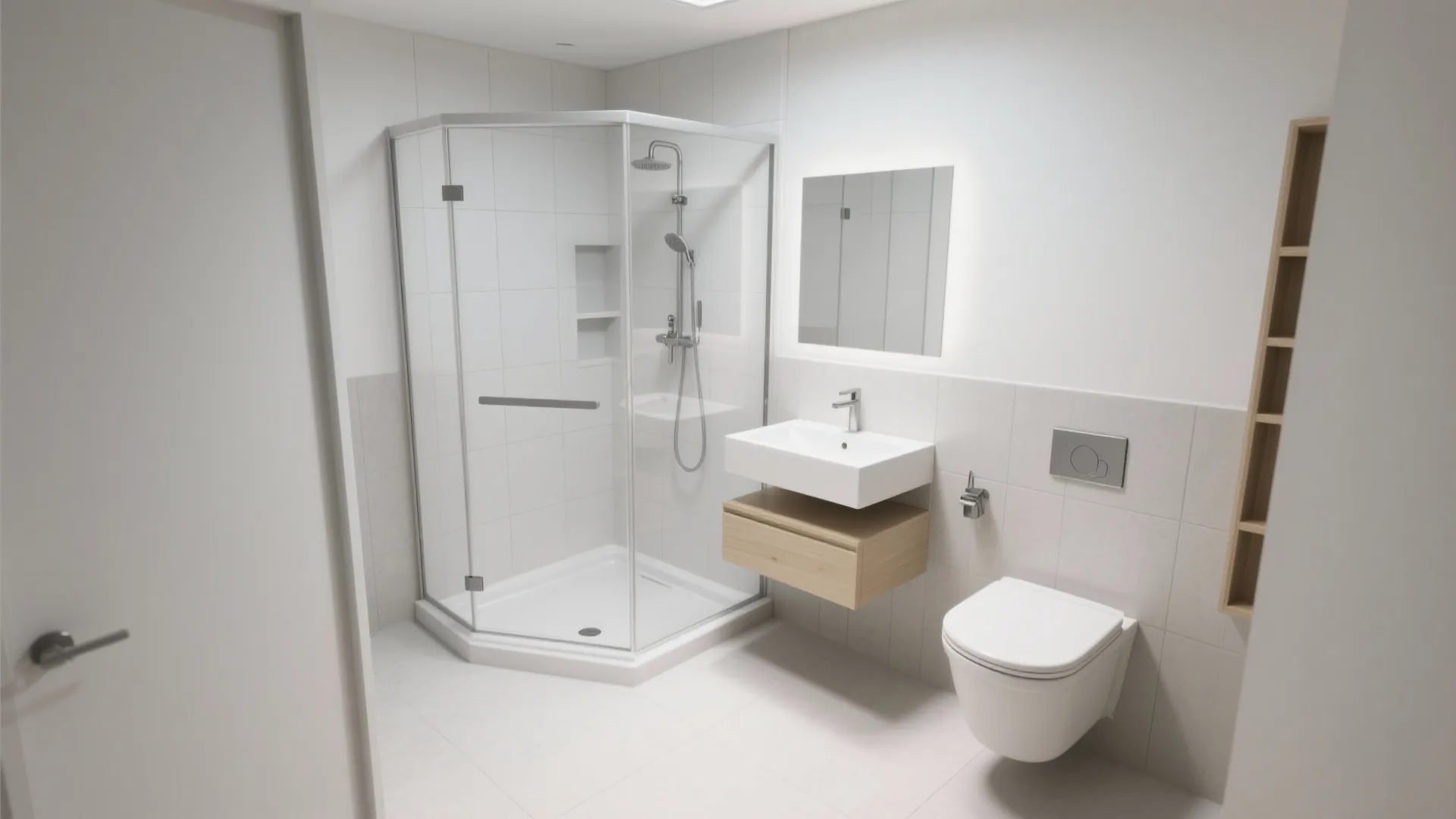 Corner or Neo-Angle Shower Pan to Unlock Elbow Room