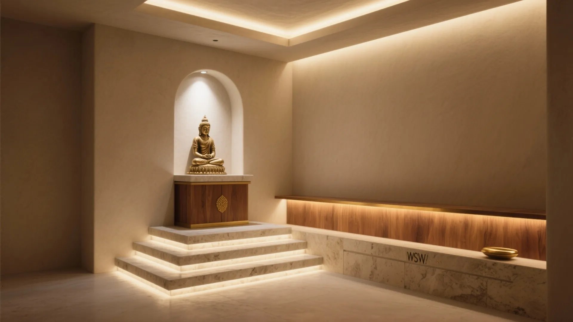 Corner Niche With Layered Lighting