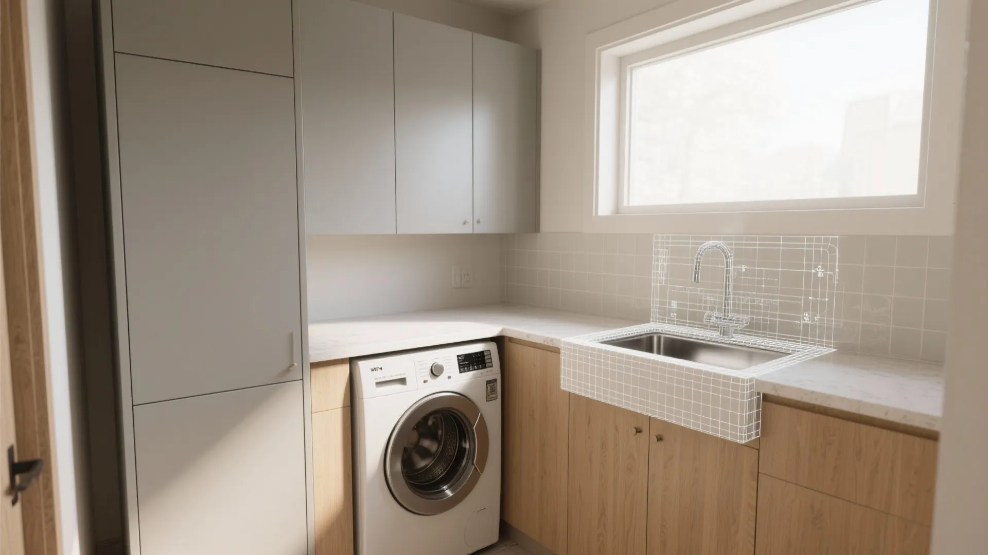 3. Corner Nook with Slim Cabinets and 3D Mockups