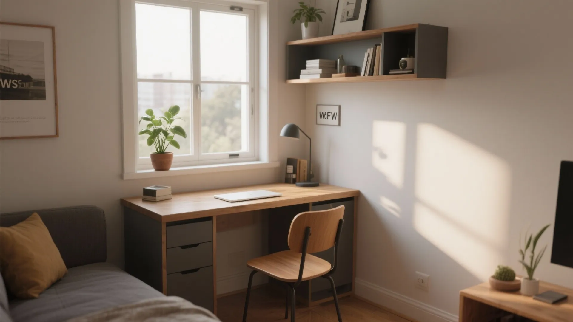 3. Corner desk that embraces the nook