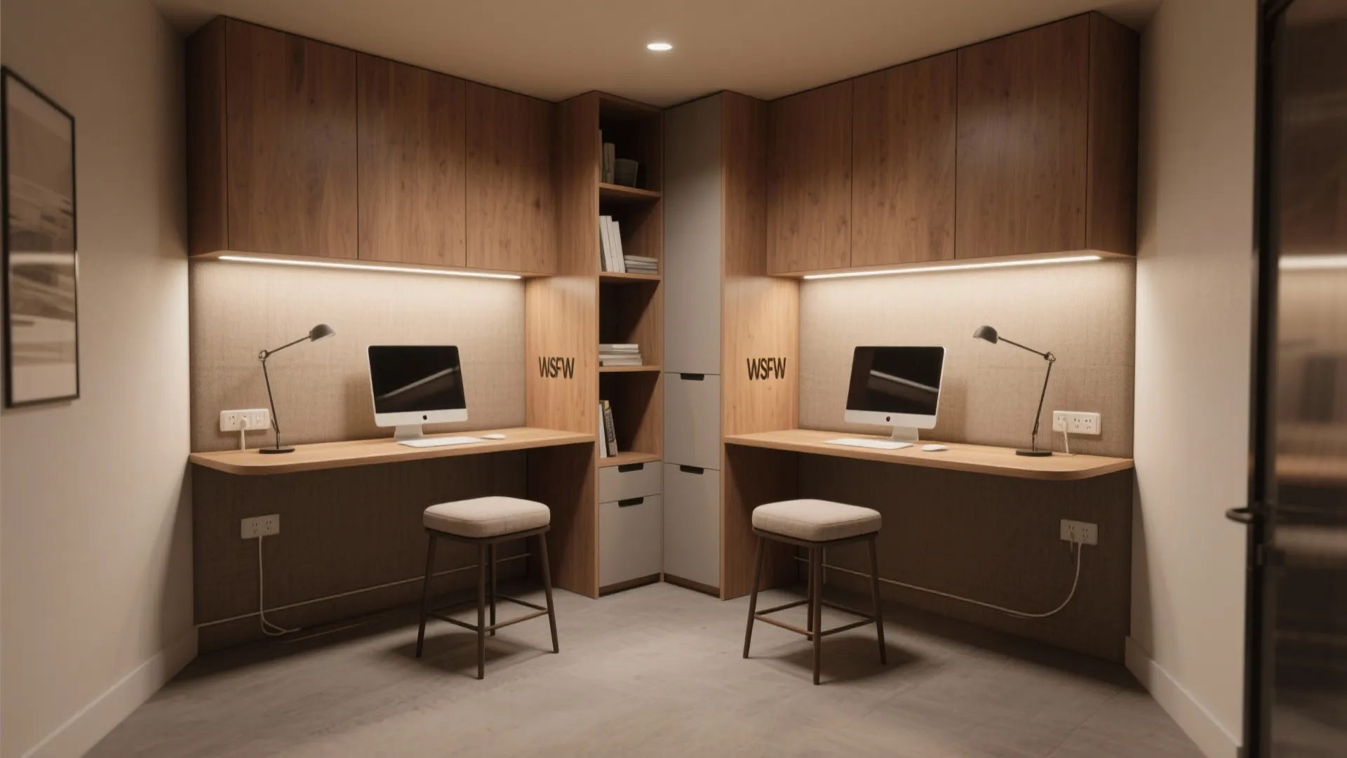 Corner nook desk (maximize awkward corners)