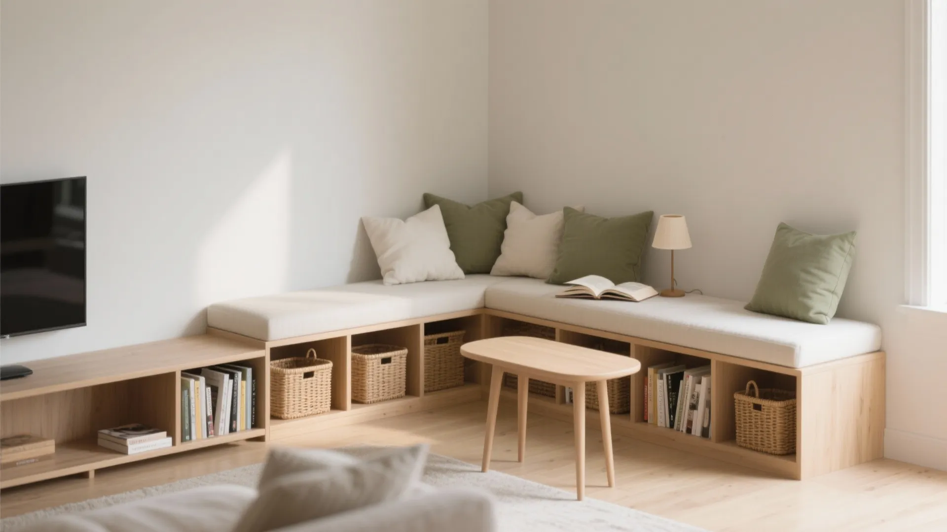 Corner Nook: L-shaped Reading and Build Station