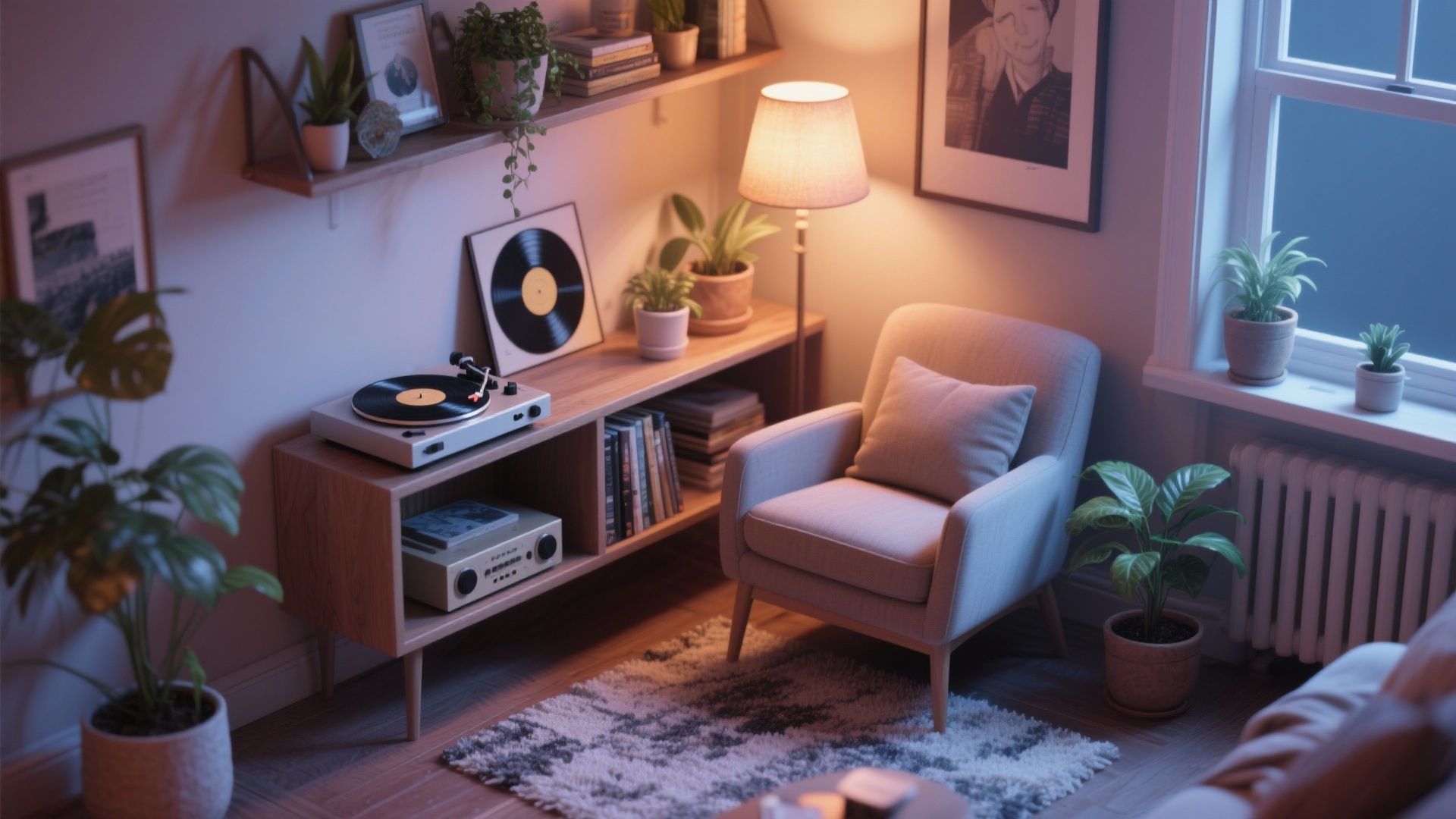 View of 10 Living Room Record Player Setup Ideas