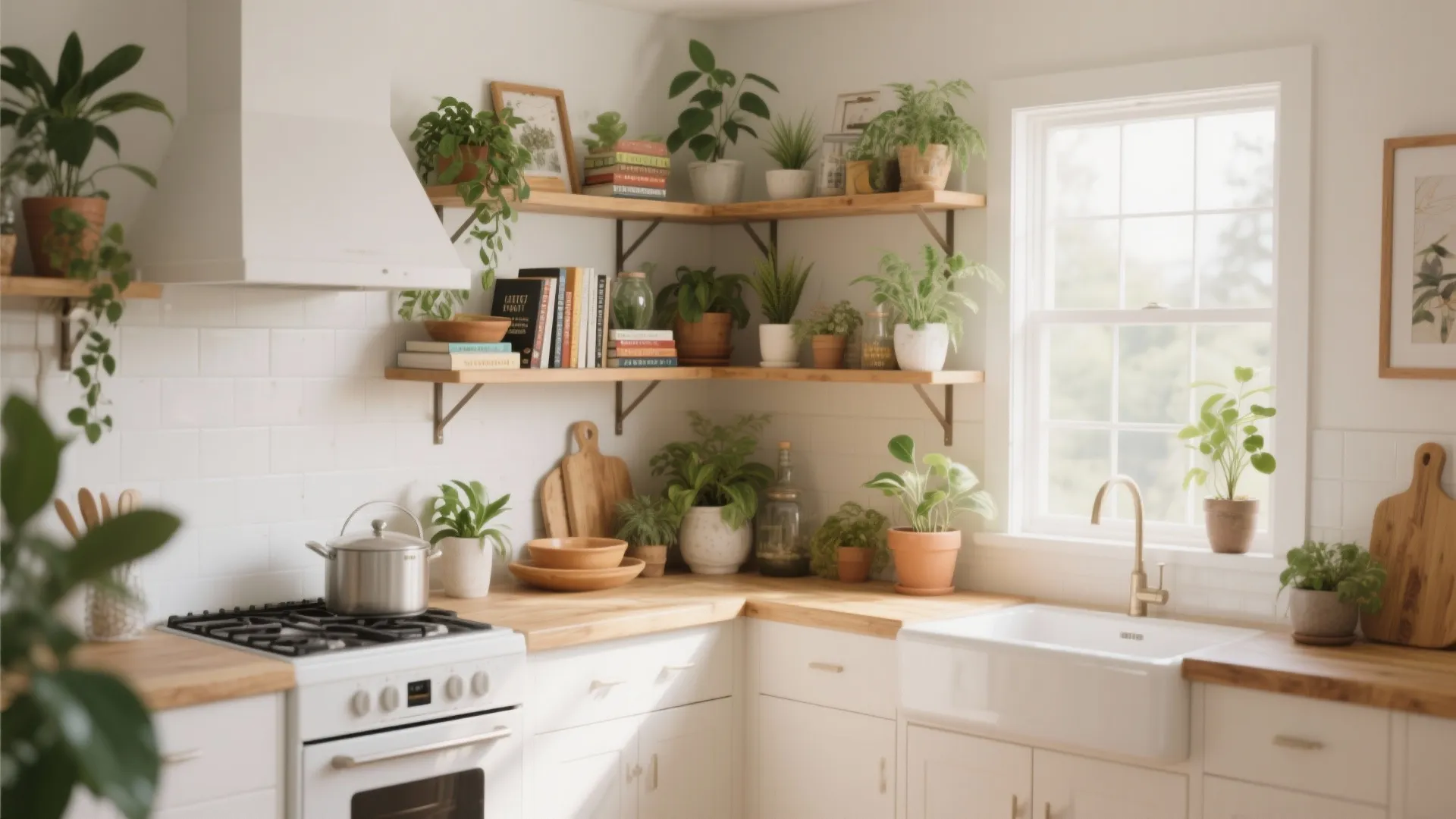 9. Corner Open Shelving