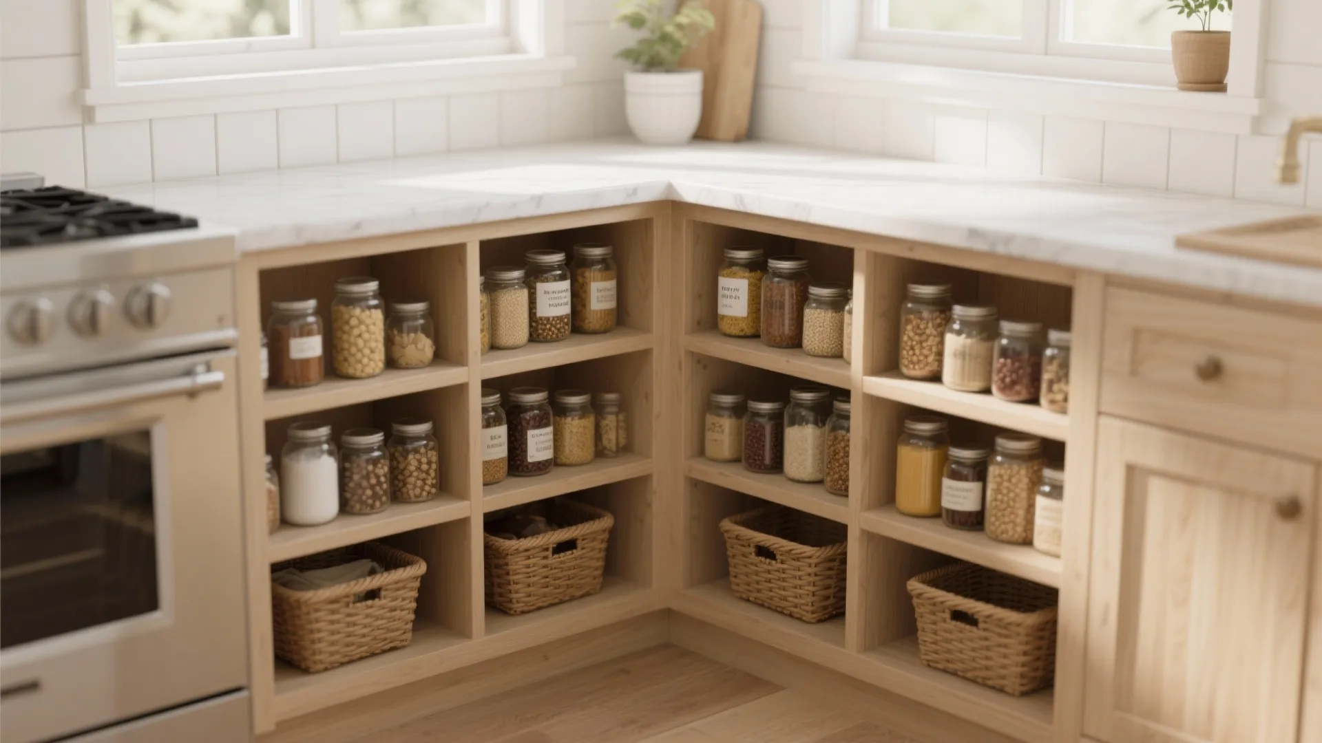 5. Built-In Corner Pantry Shelves