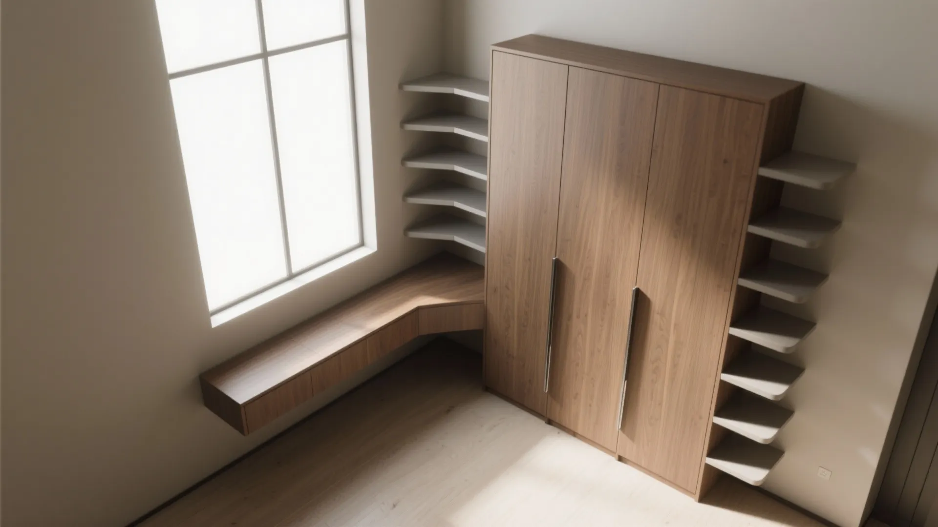 Corner Wall-Hung Wardrobe to Unlock Dead Space
