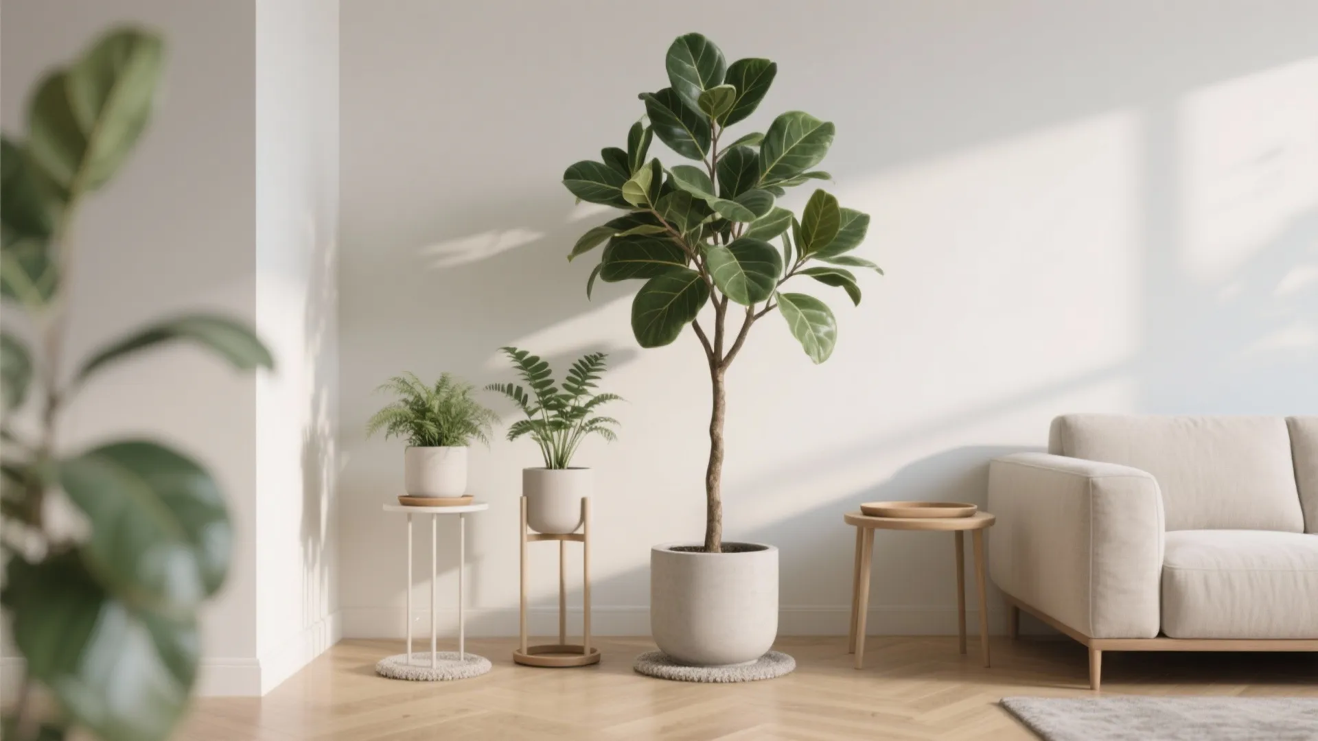 Corner Plant Tower with Layered Pots