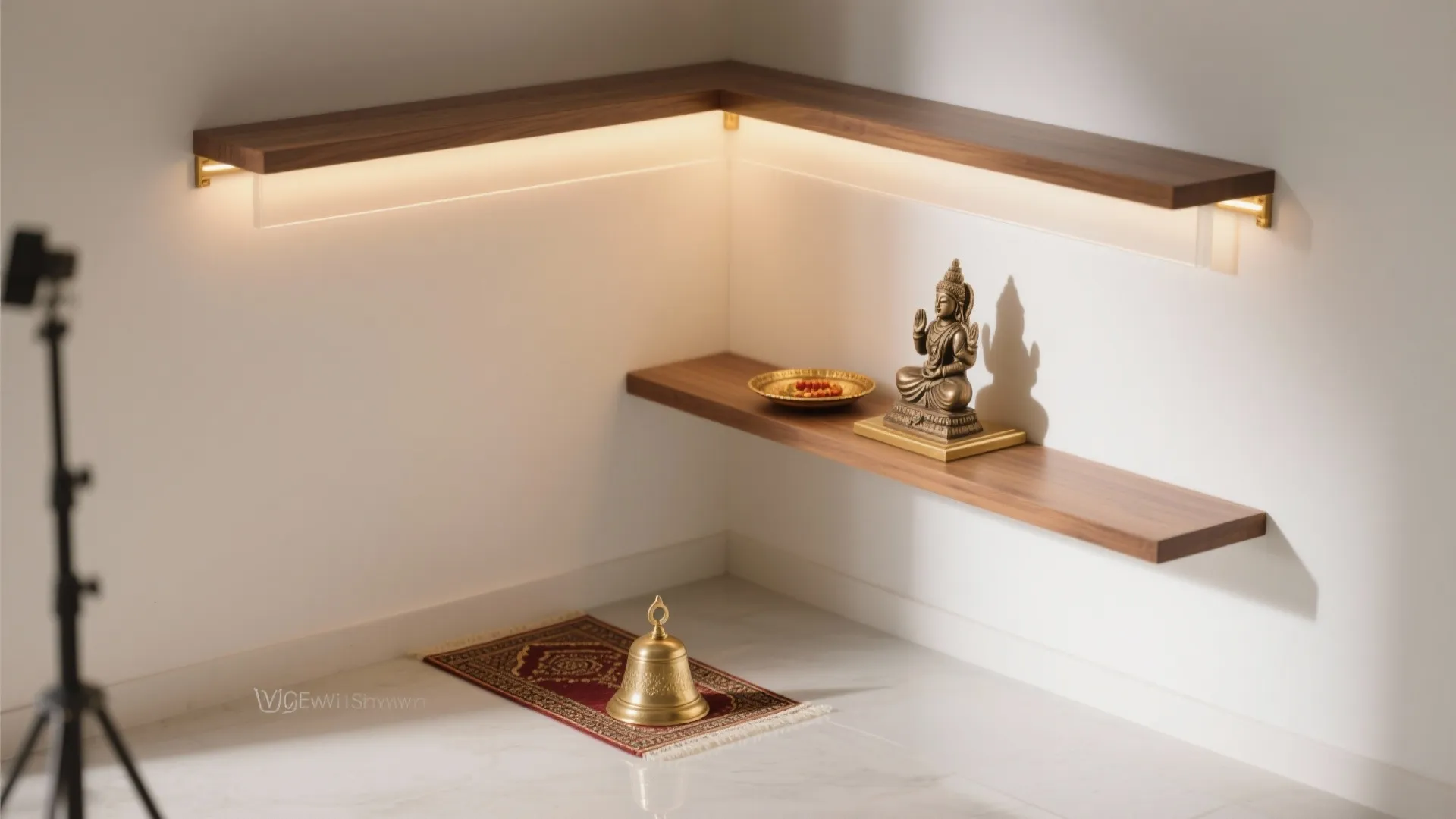 Corner Mandir with Floating Platform