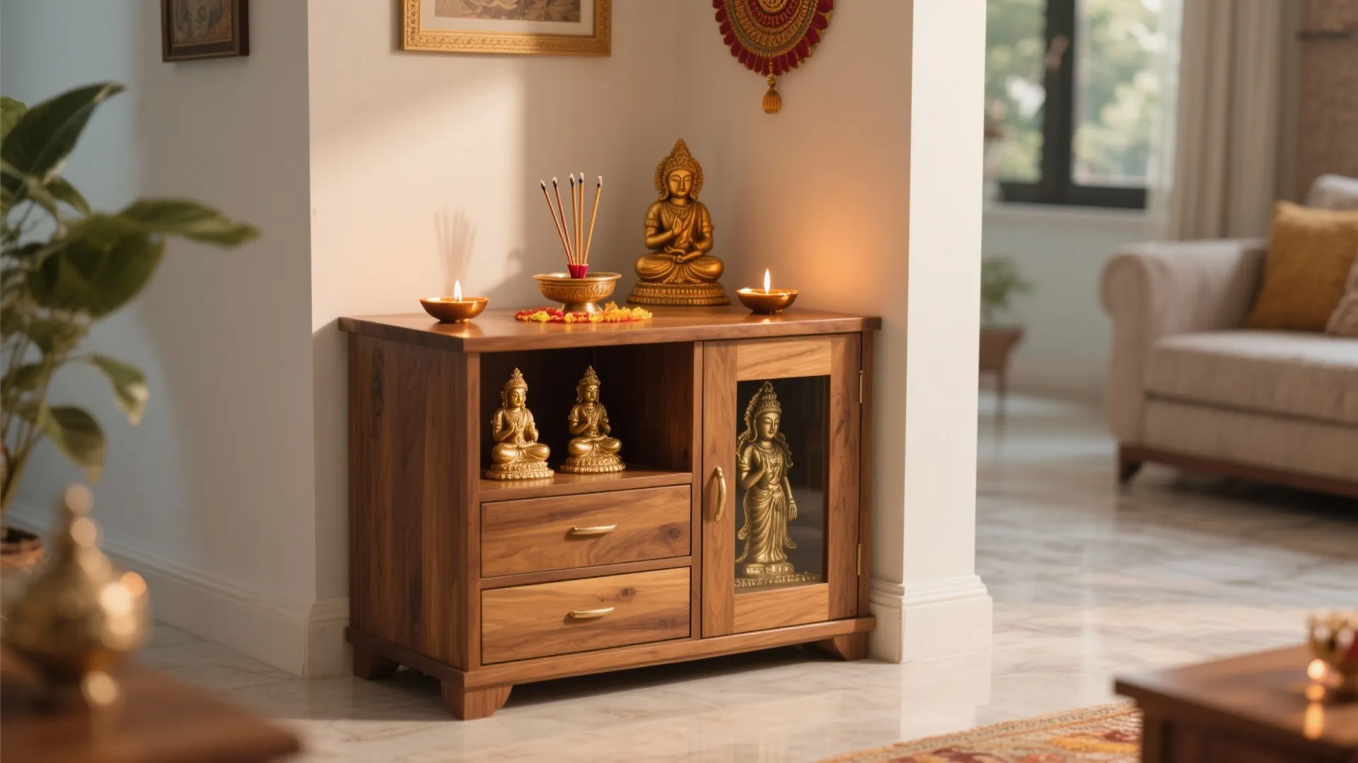 Corner Unit with L-Shaped Storage