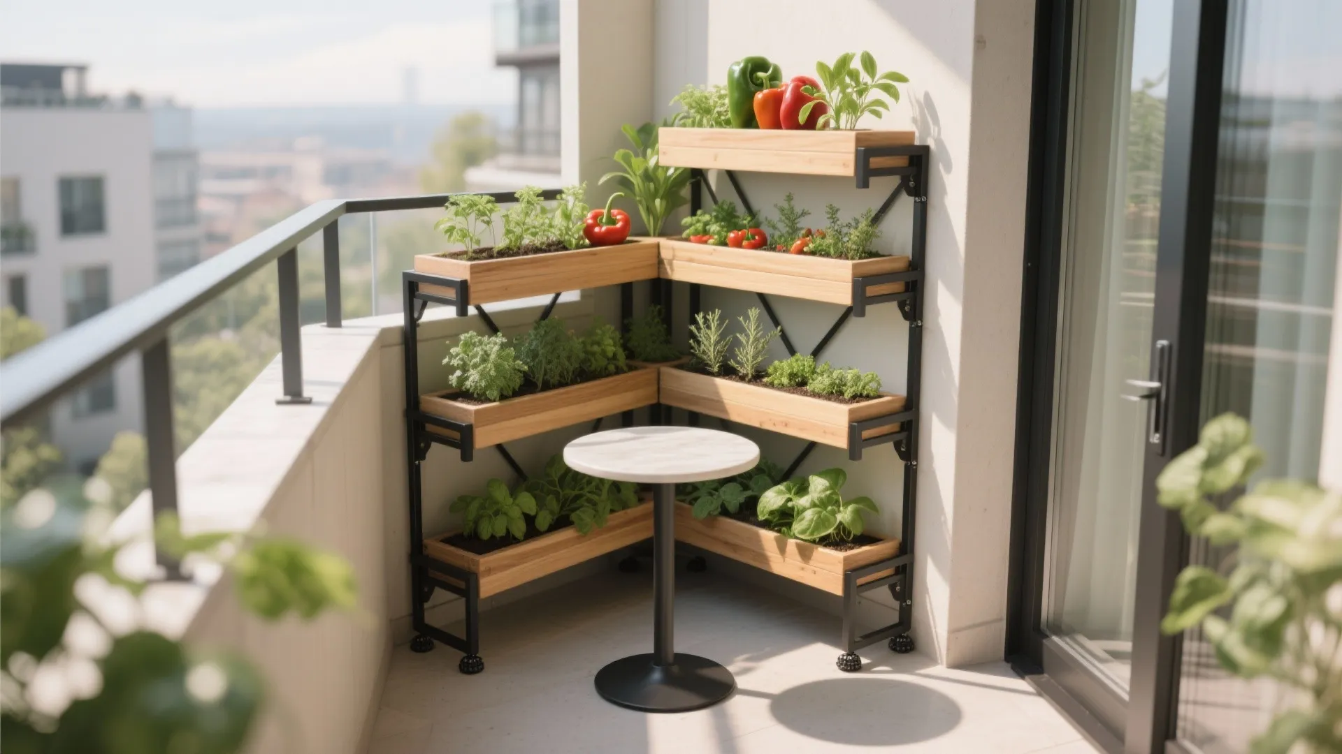 Corner tiered rack to unlock dead space