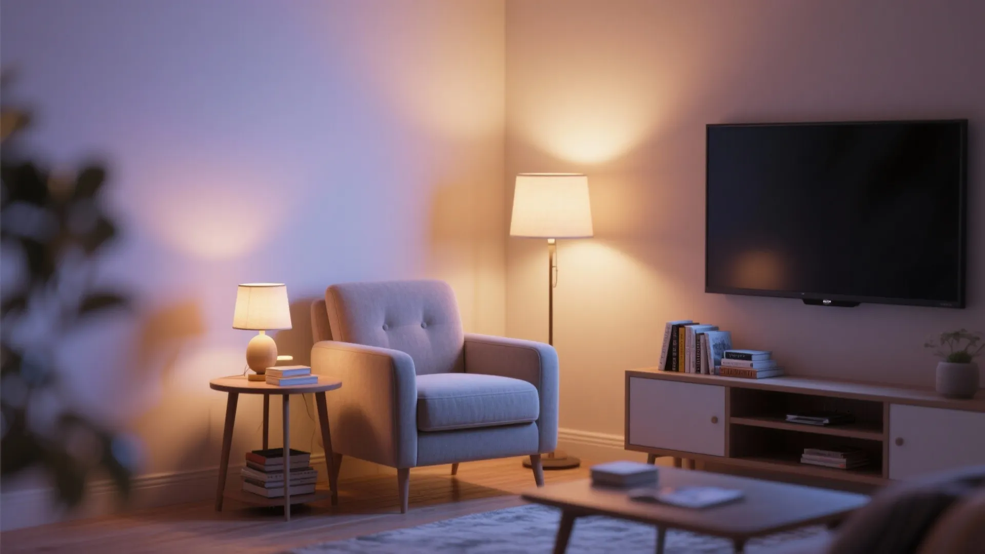 Corner Armchair and Reading Lamp