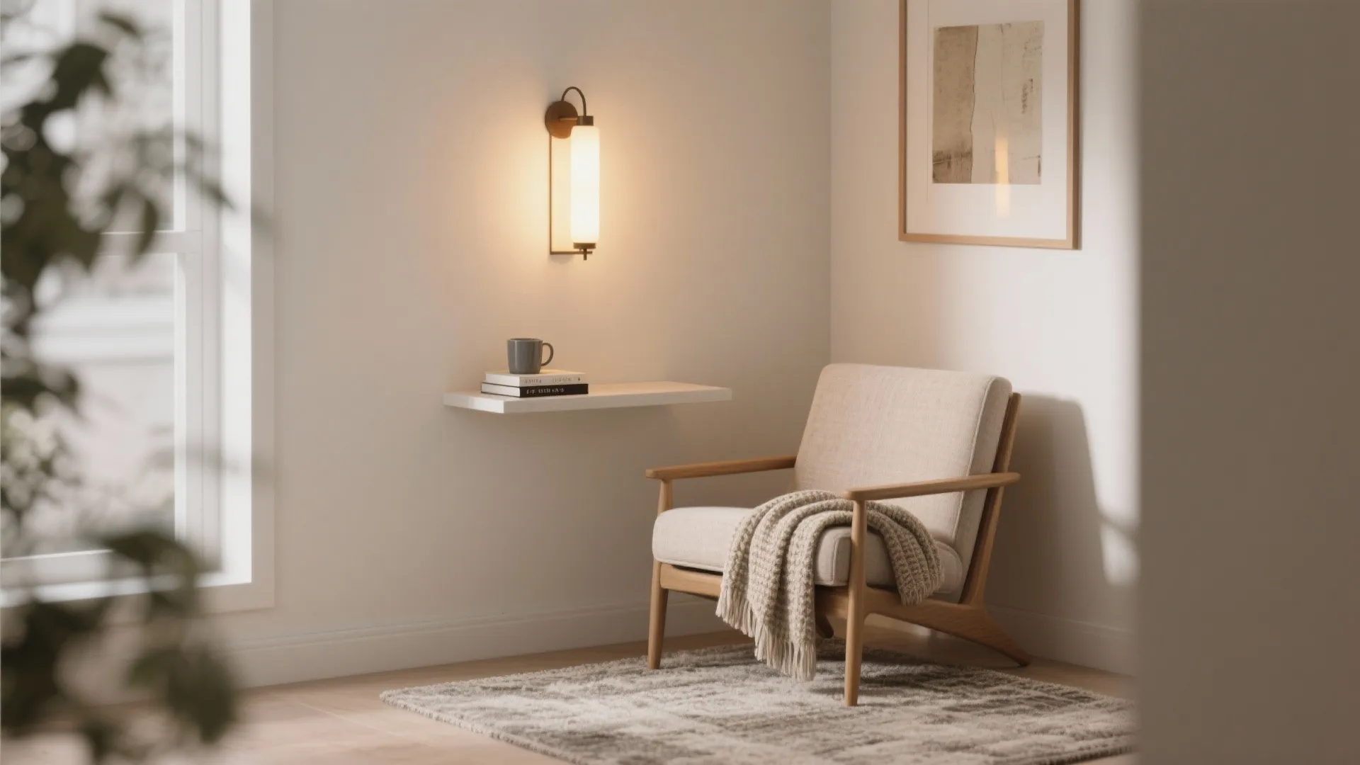 2) Corner Reading Nook with Vertical Sconces