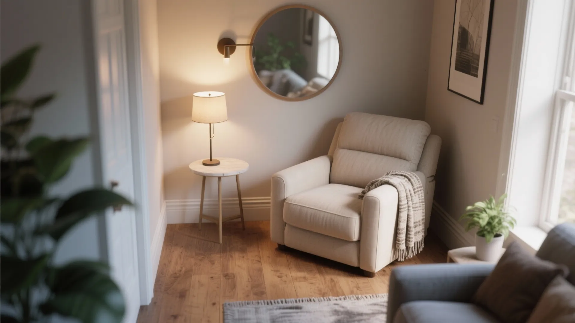 2. Make a corner recliner nook