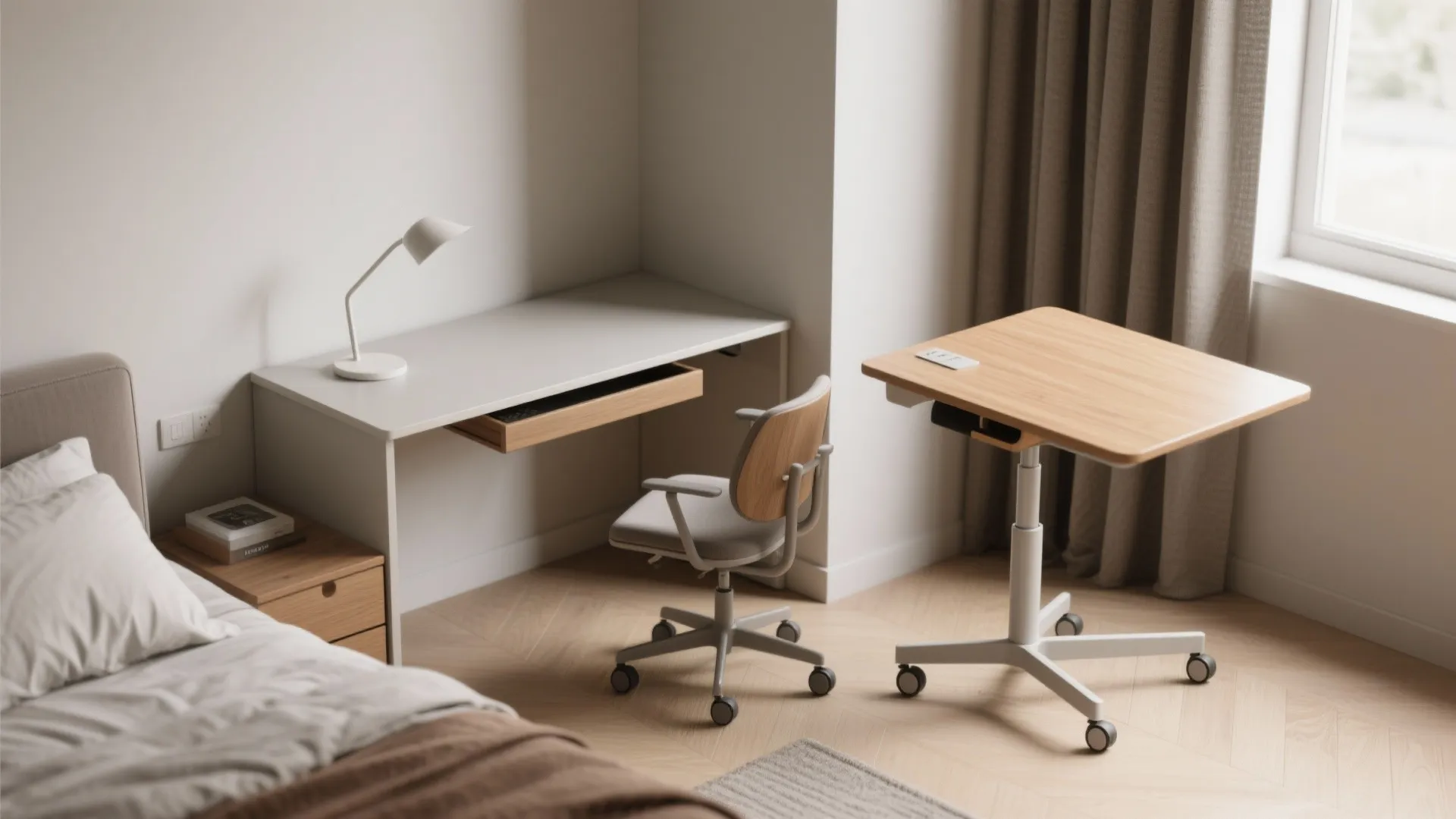 5. Corner desk or mobile rolling desk
