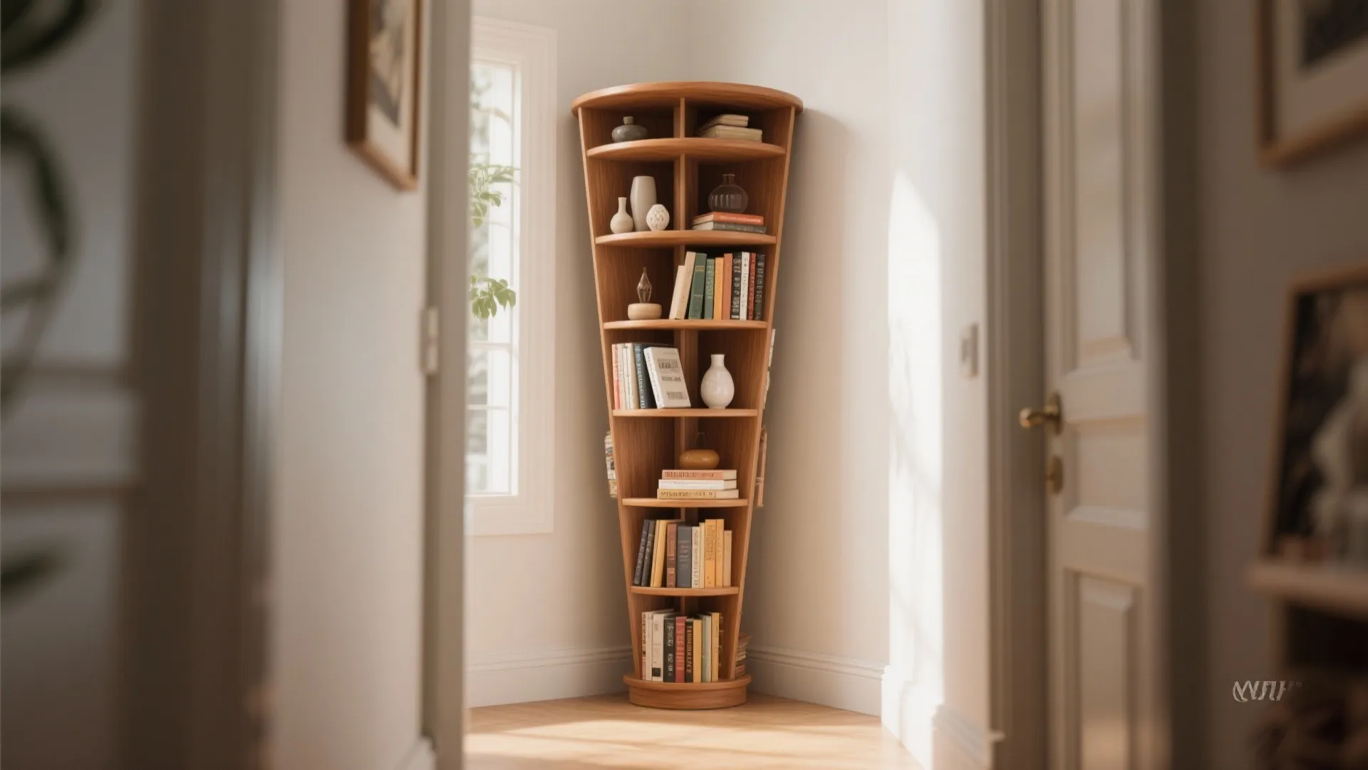 4. Corner Tower or Rotating Bookcase