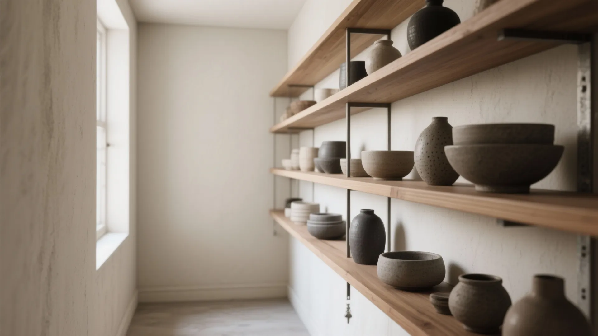 Idea 2: Corner-Wrap Floating Shelves