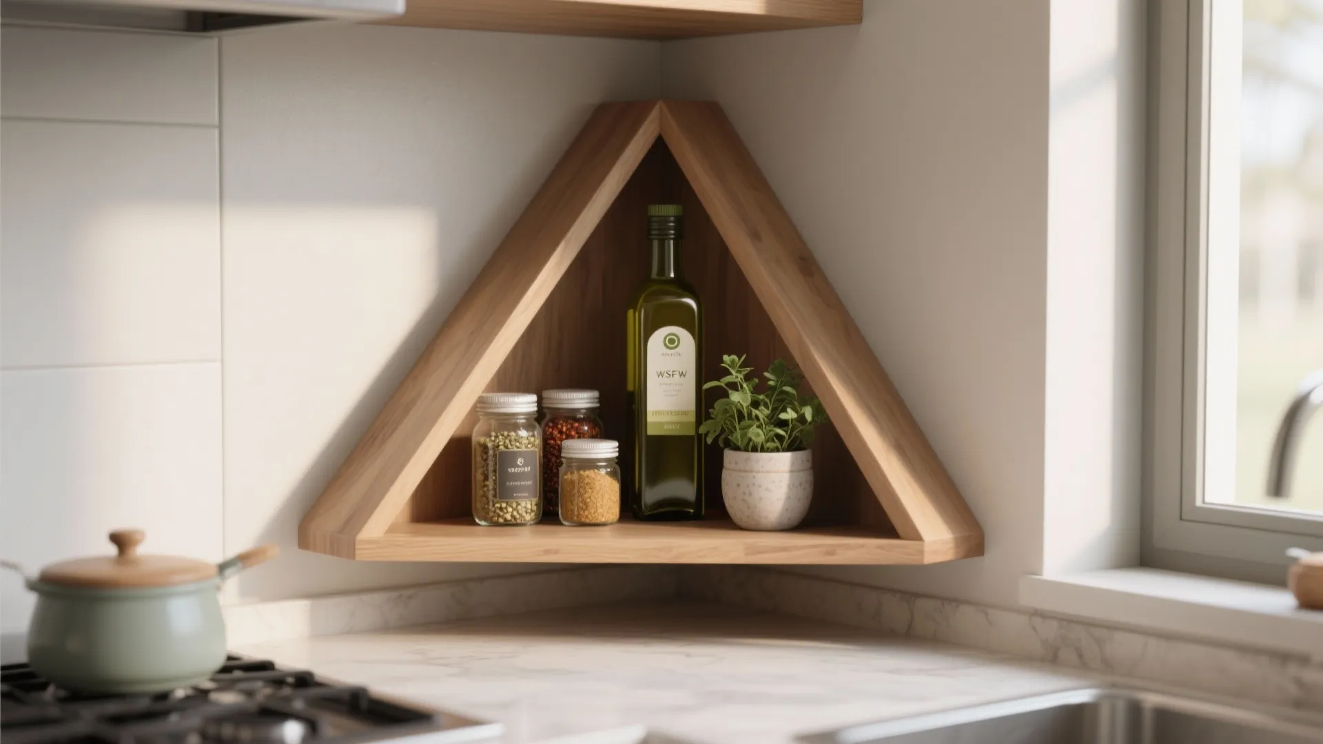 5. Corner Shelves to Maximize Dead Space