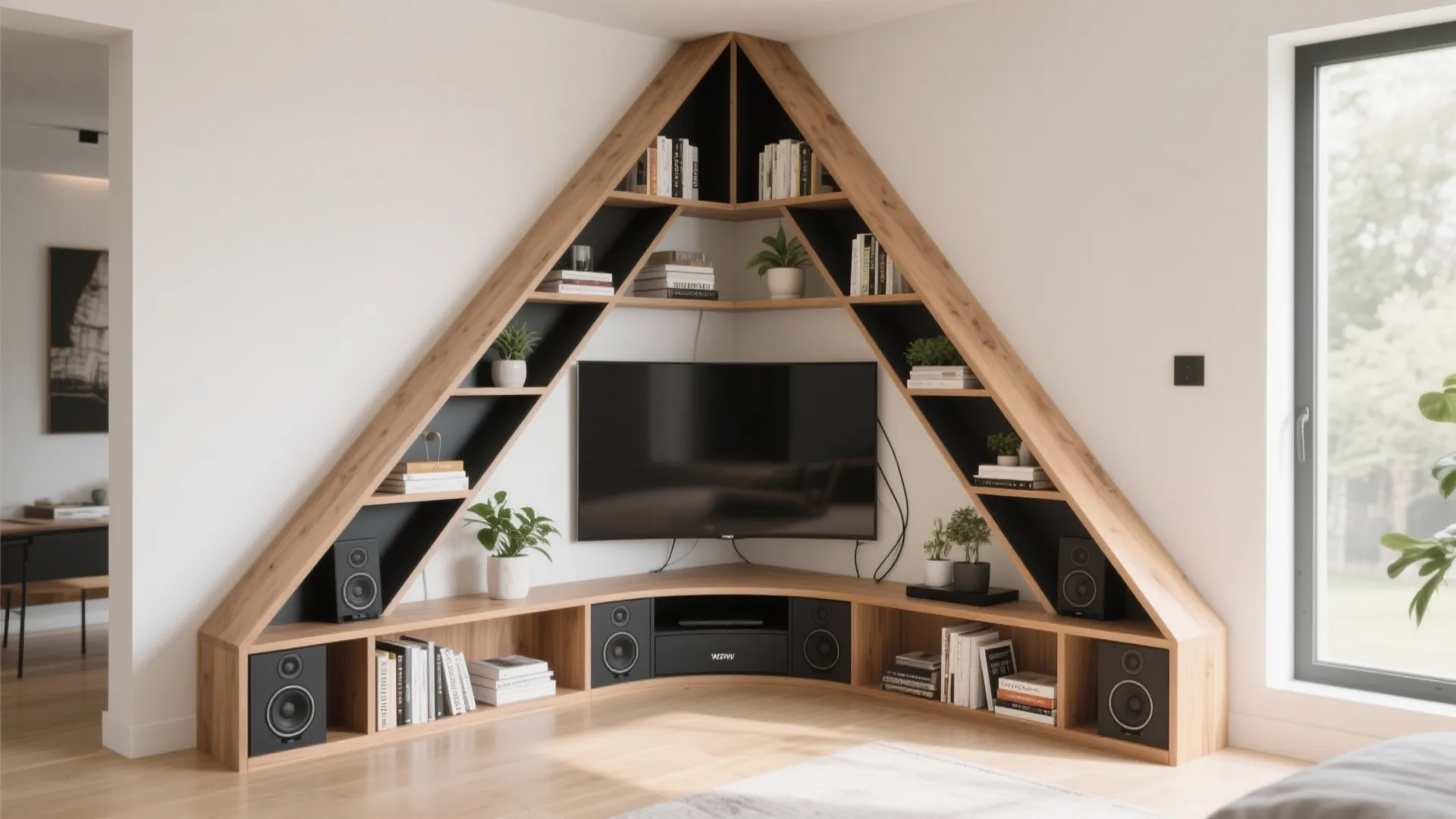 4. Corner Shelves that Carry Double Duty