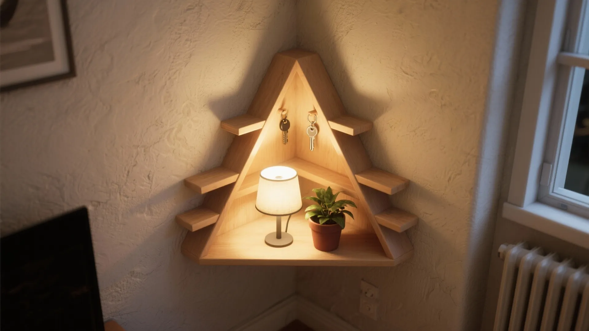 3. Corner shelves that rescue dead space