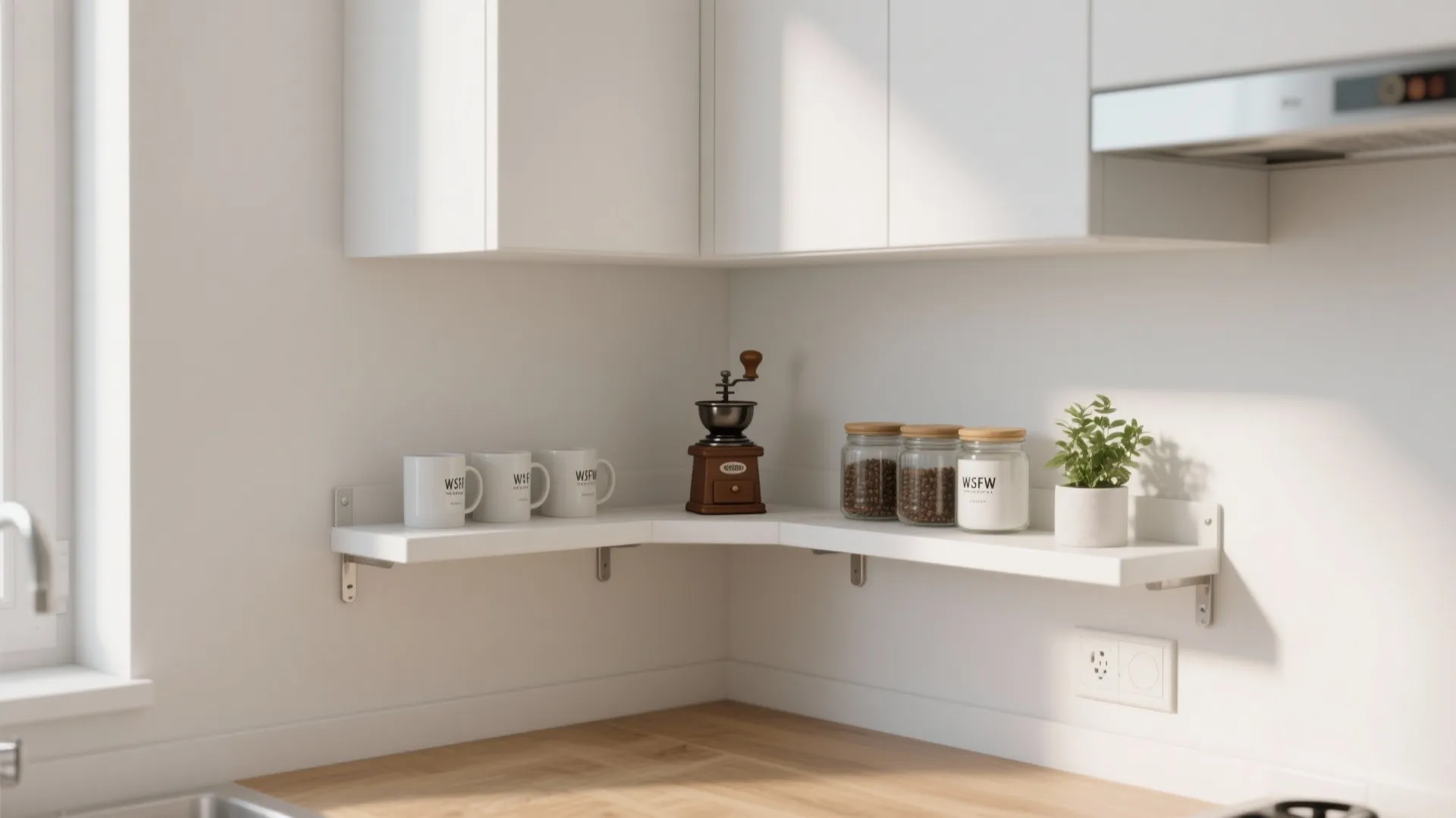 5: Corner floating shelving solutions