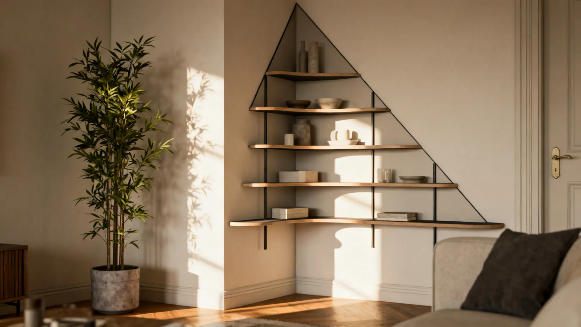 4. Corner shelves to reclaim dead space