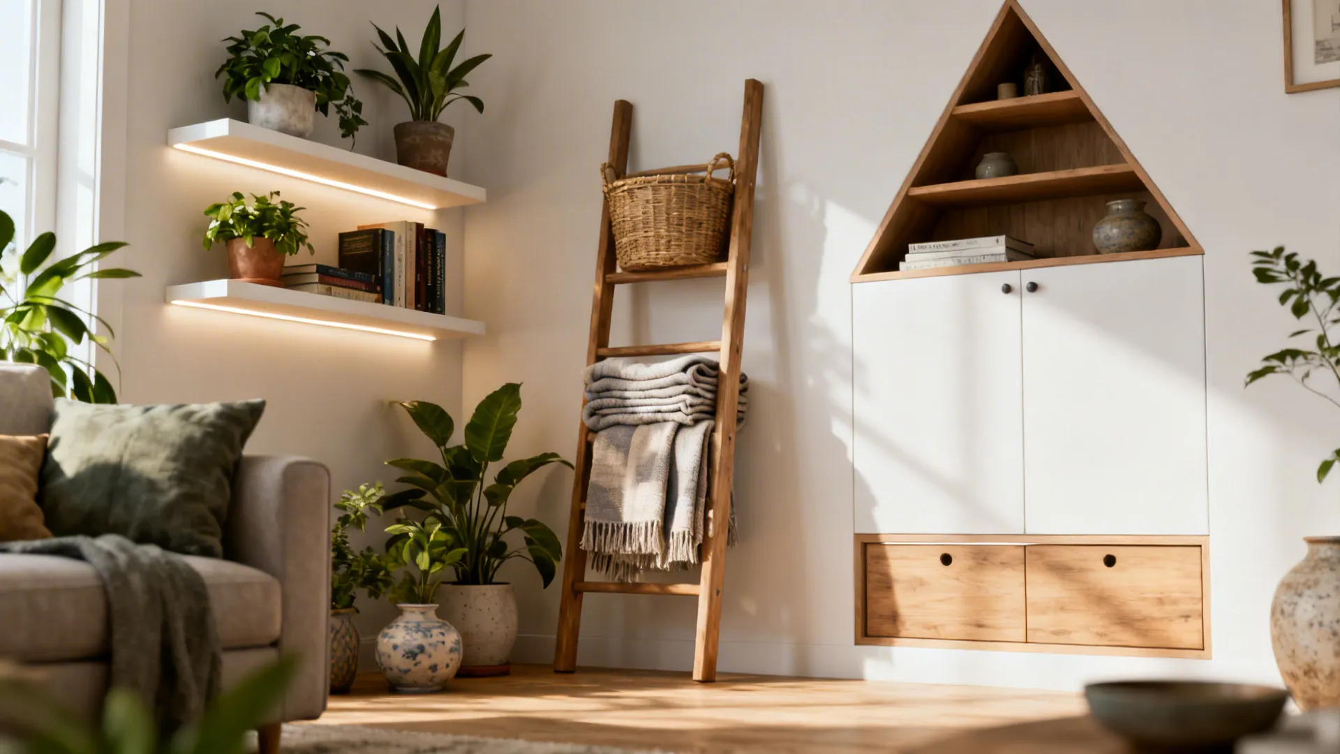 5 Corner Standing Shelf Ideas for Small Living Rooms