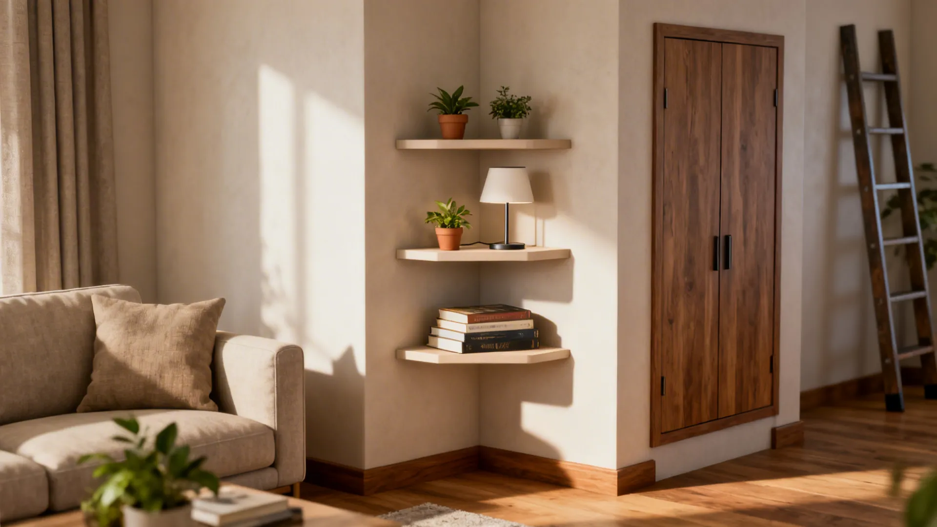 5 Corner Shelf Ideas for Small Living Rooms