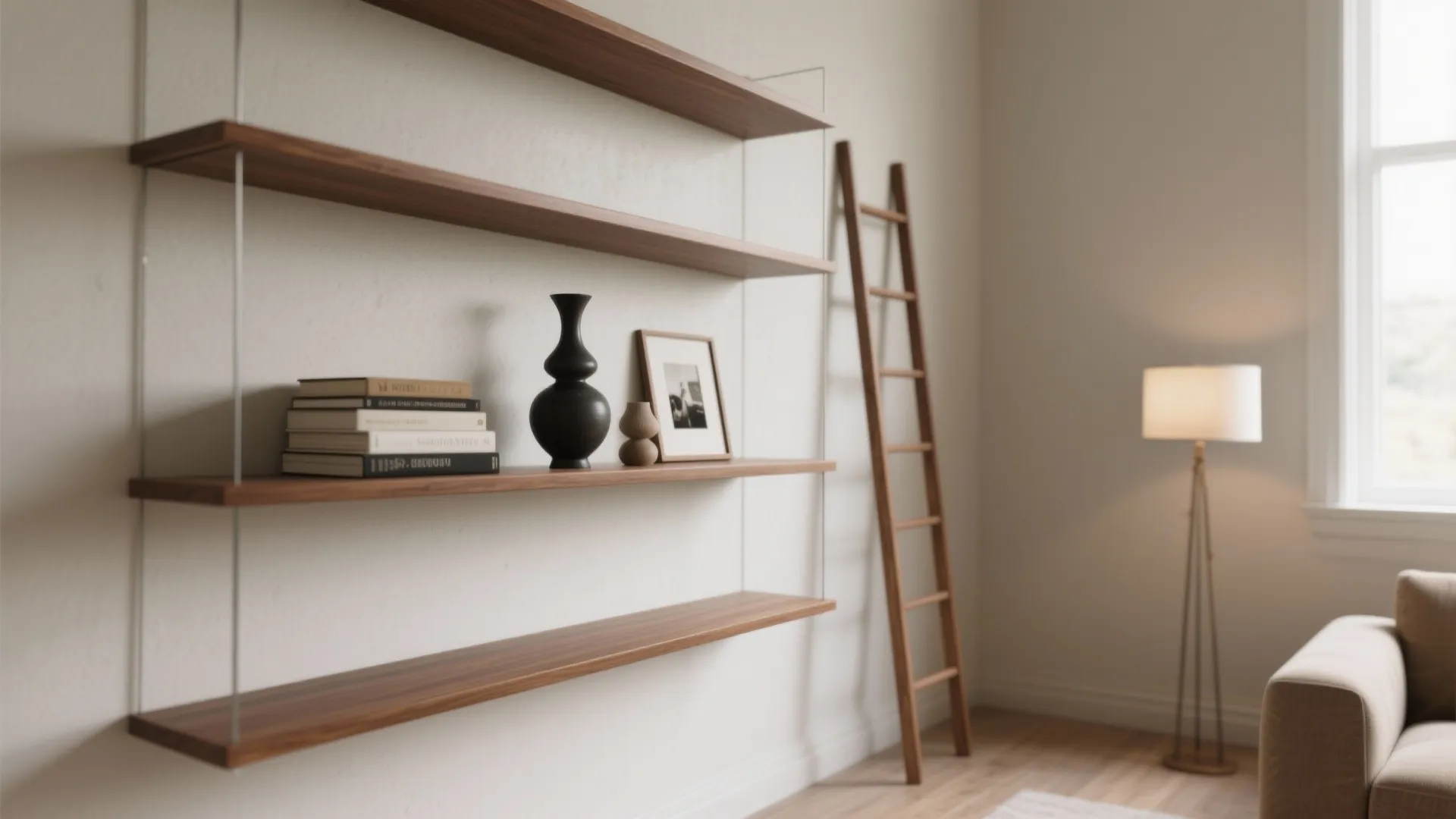 Slim Corner Shelving and Display (Floating or Ladder)