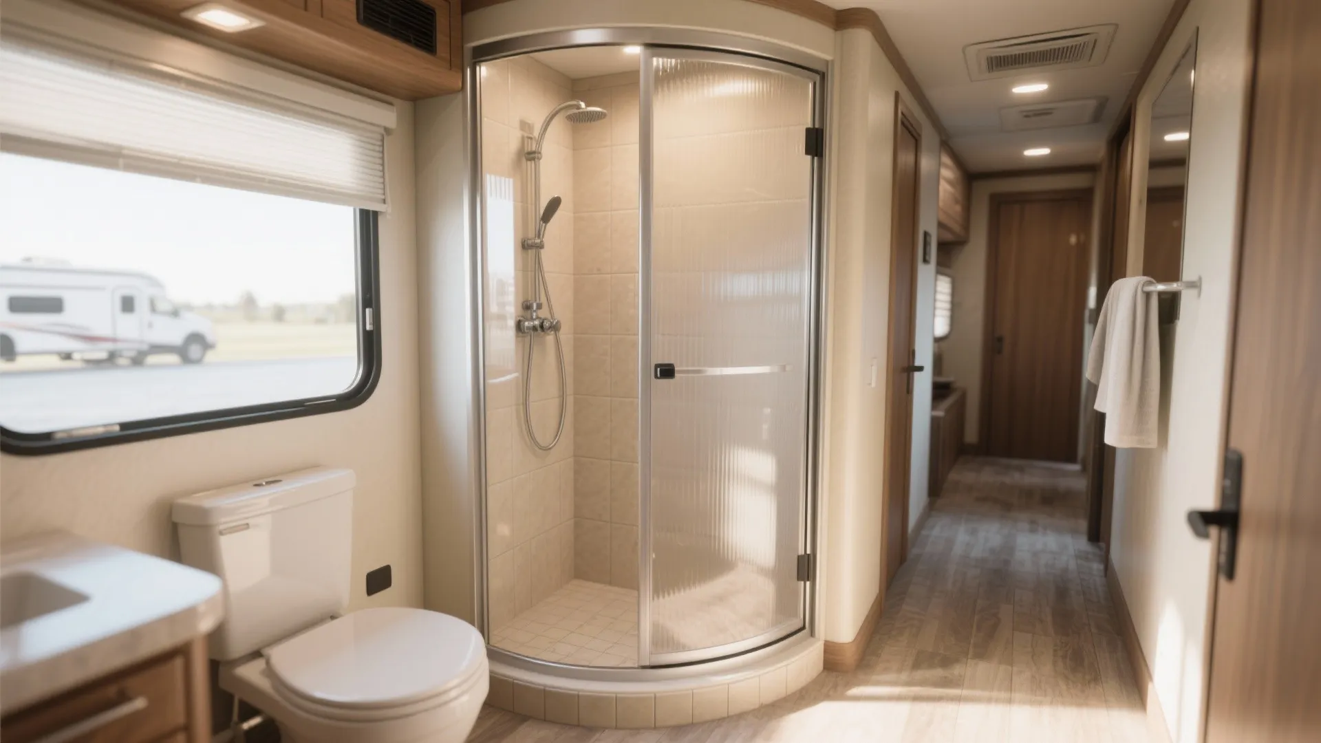 3. Corner Shower with Curved Door