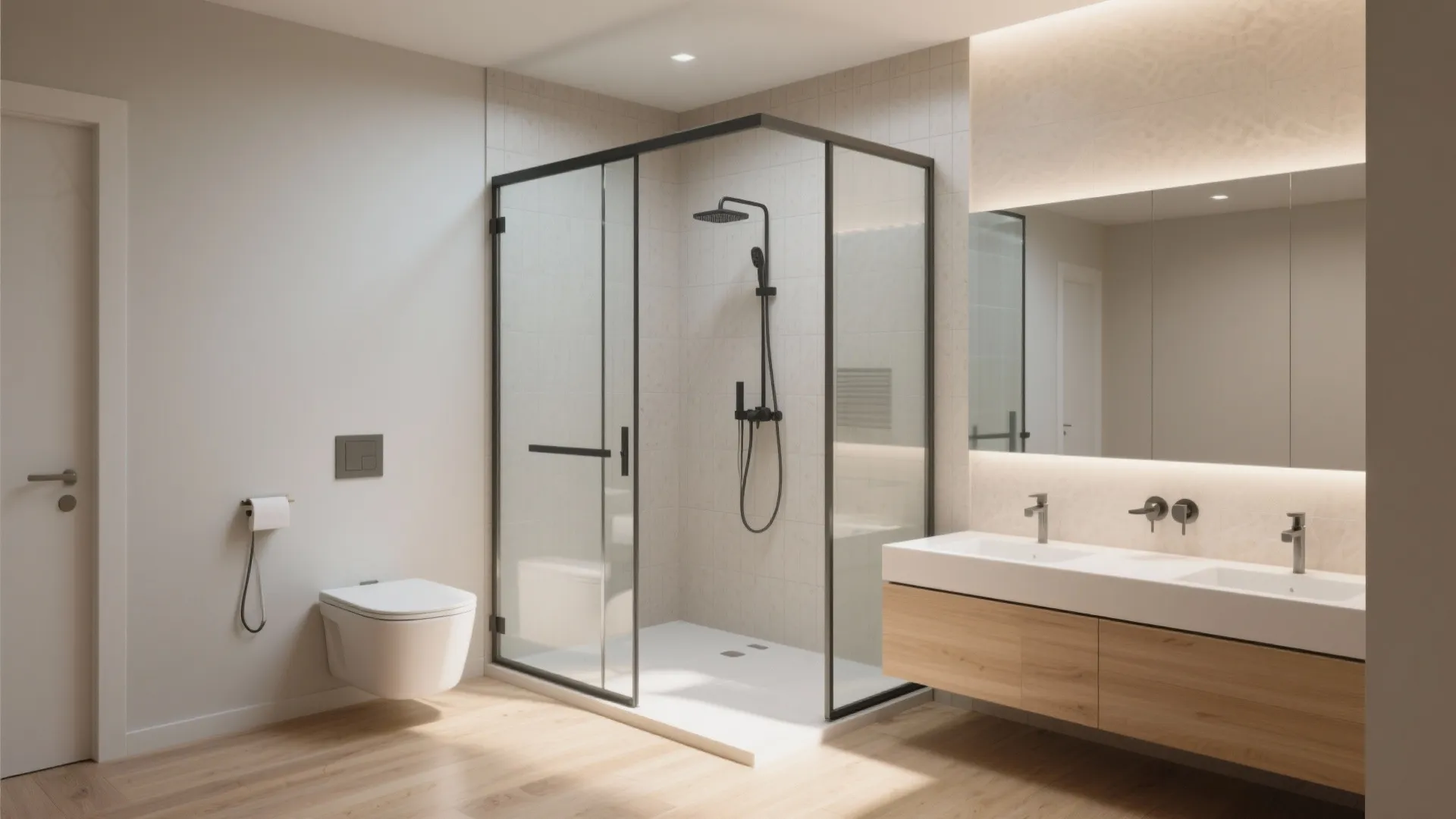 4. Corner Shower with Sliding Doors