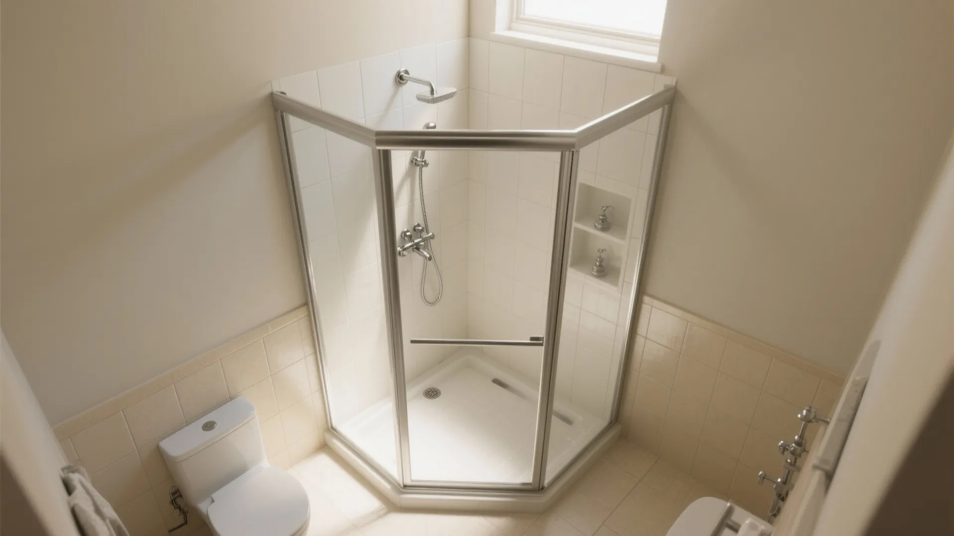 1. Corner Shower with Sliding Doors